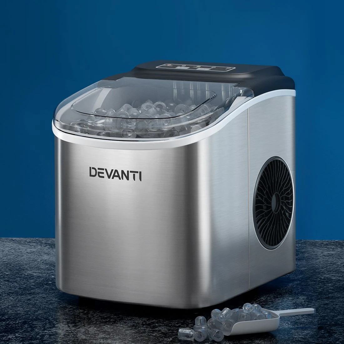 3 Devanti 12kg Ice Maker Machine w/Self Cleaning - Silver, 3 of 7