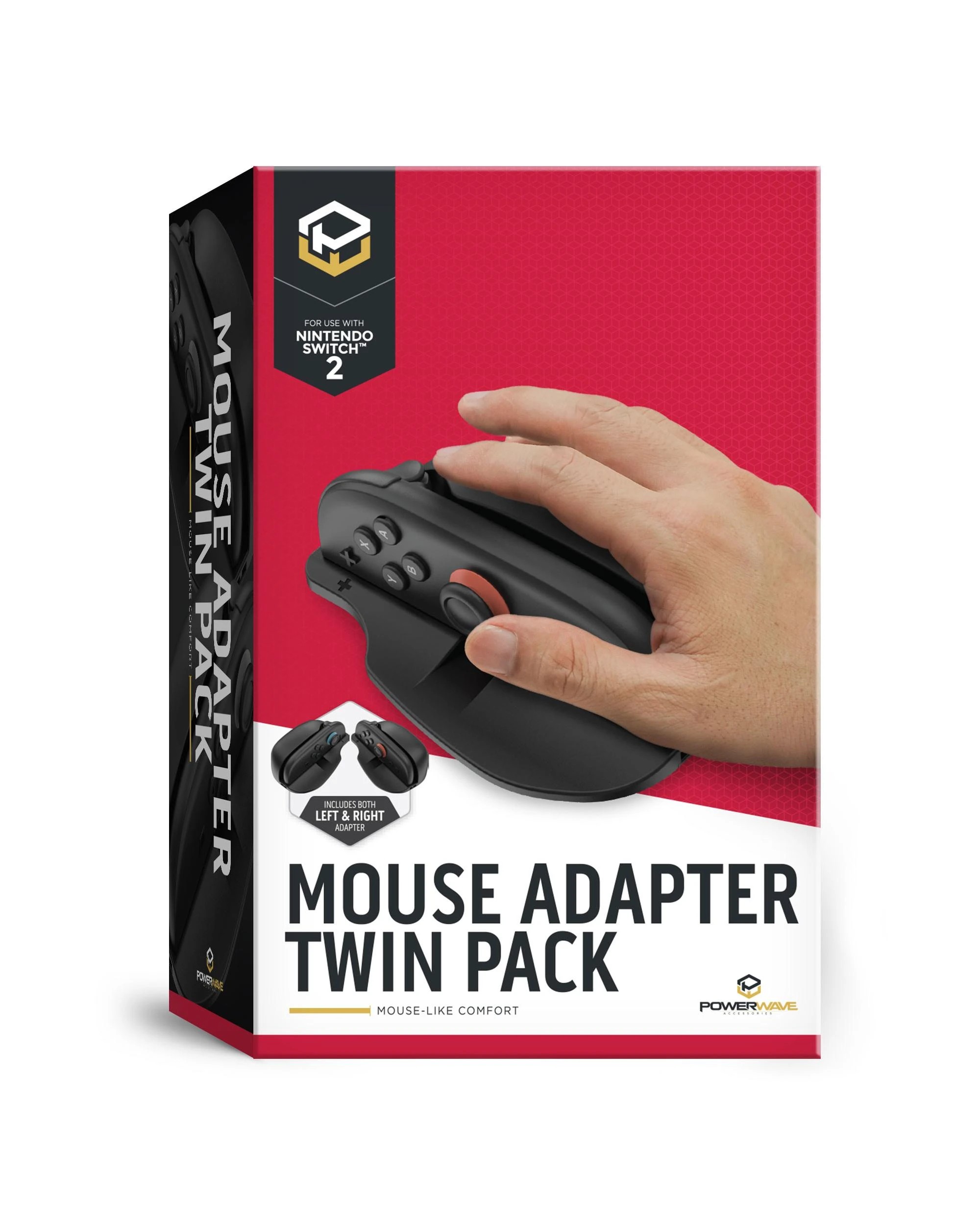 1 Powerwave Mouse Adapter Twin Pack for Nintendo Switch 2 - Black, 1 of 4