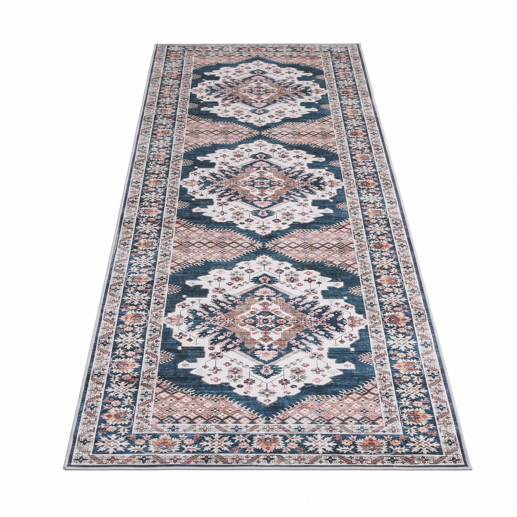 3 Artiss 80 x 300 cm Hallway Runner Rugs for Living Room 0.5cm Boho Decor - Blue, 3 of 10