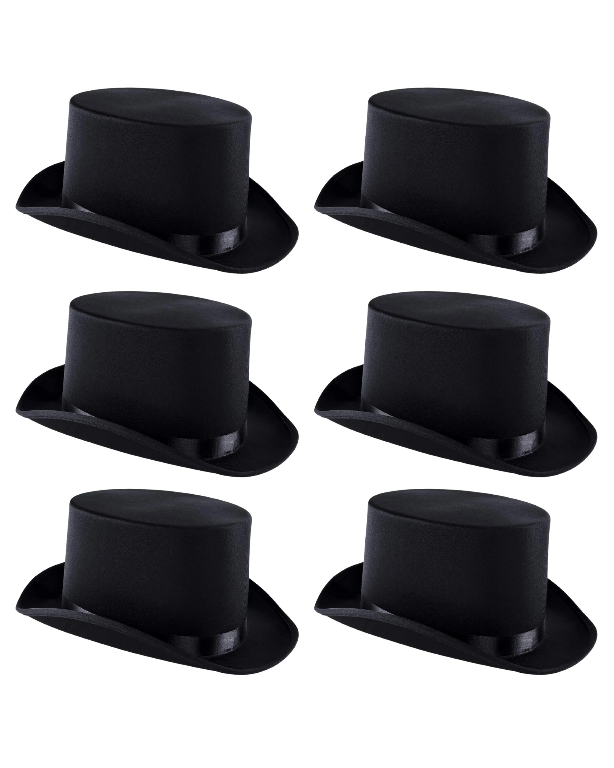 1 BR Costumes Satin Top Hat for Costume Parties - Bulk Pack of 6, 1 of 4