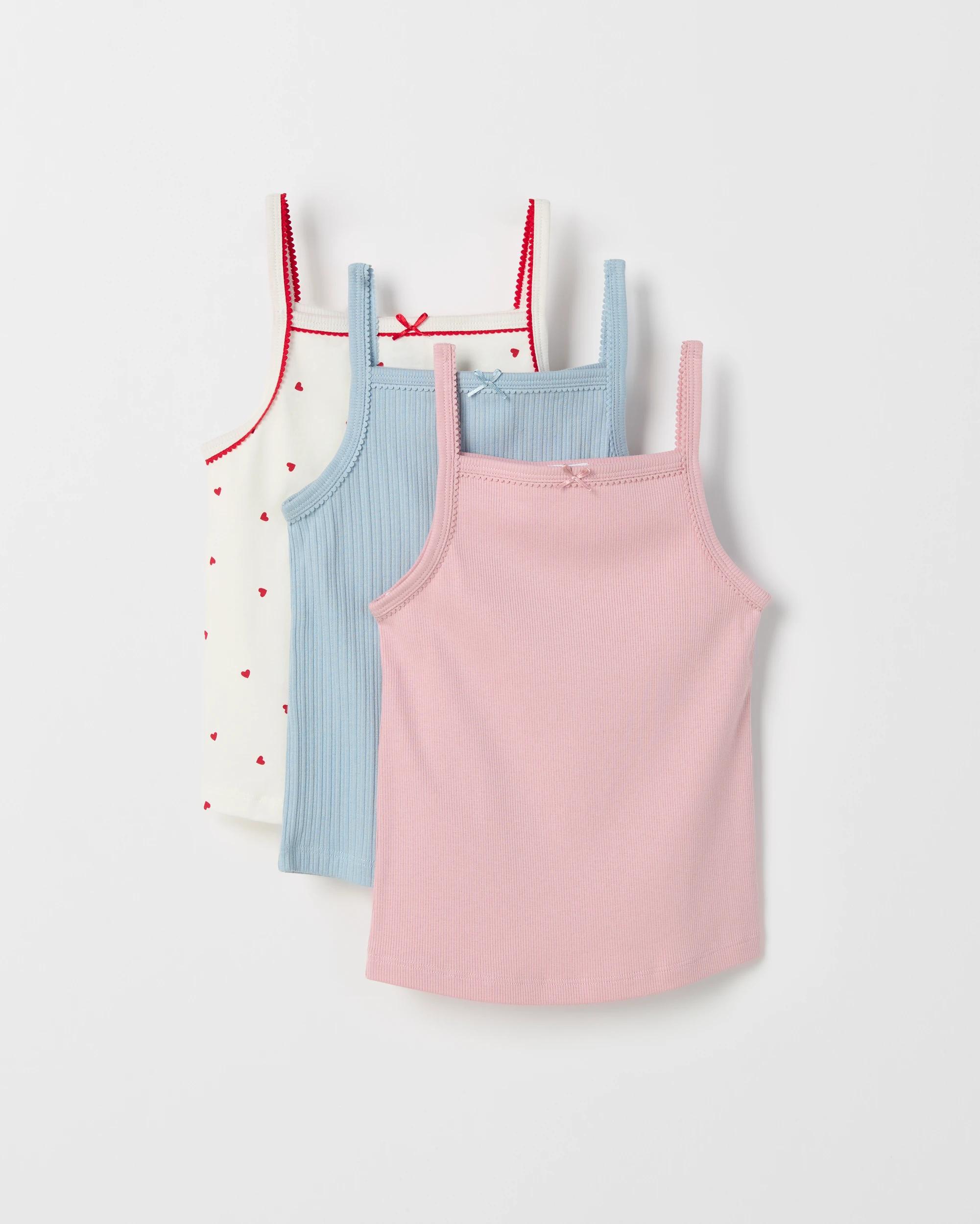 1 Maxx Australian Cotton 3 Pack Younger Girls Camisole HEART, 1 of 5