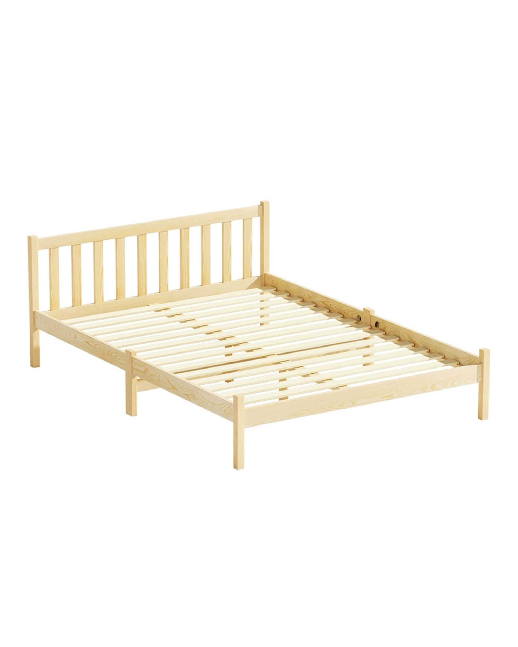 1 Artiss Bed Frame Double Size Wooden Oak SOFIE - Natural, 1 of 5