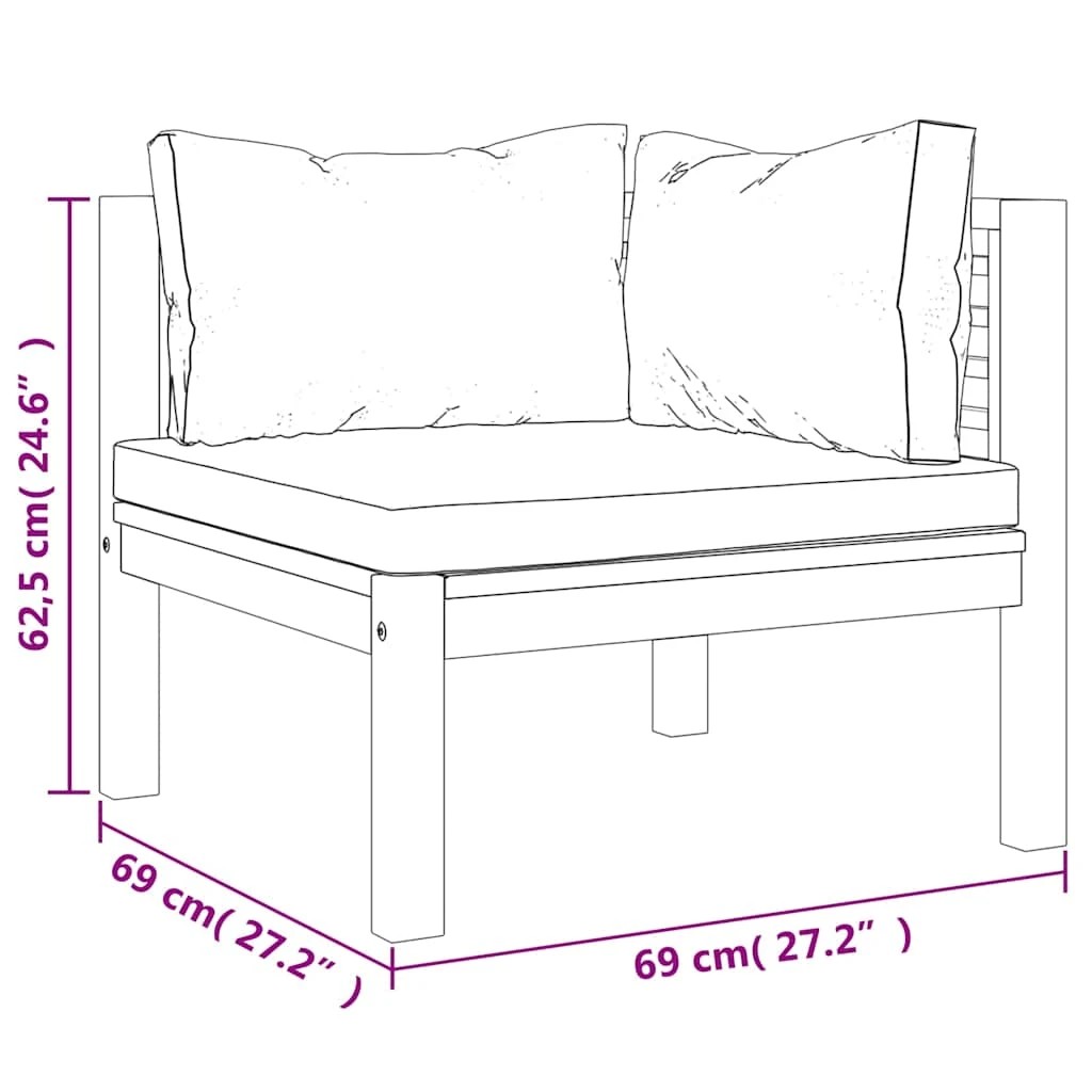 7 vidaXL Garden lounge set Modular - Grey, 7 of 8