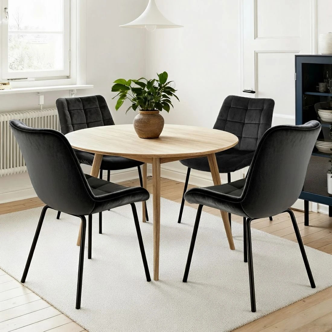 5 Artiss 2x Dining Chairs Velvet Tufted Kitchen Lounge Cafe Accent Chair - Black, 5 of 6
