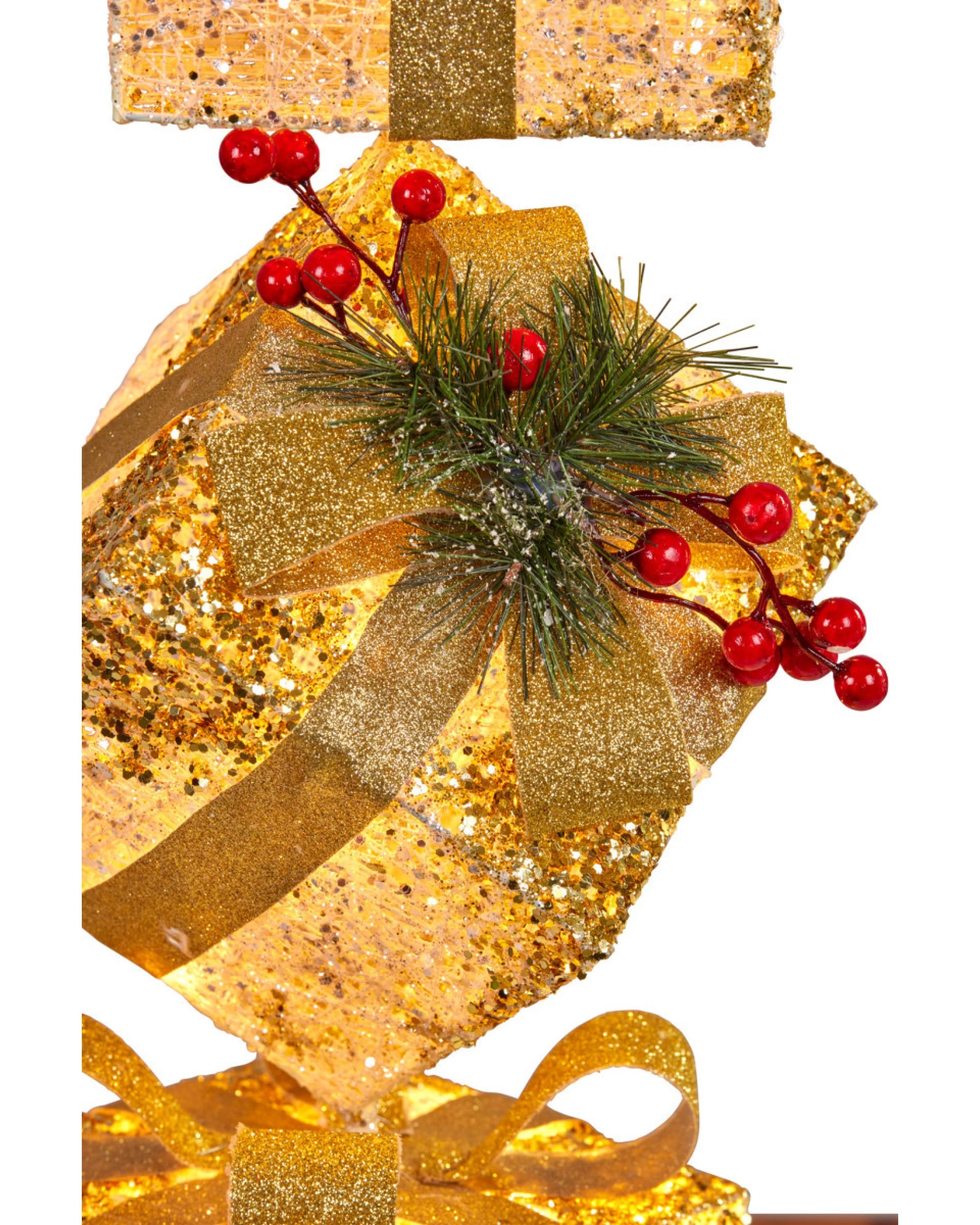 3 Christabelle 63cm Stack of Presents LED Christmas Display - Gold - Gold, 3 of 3