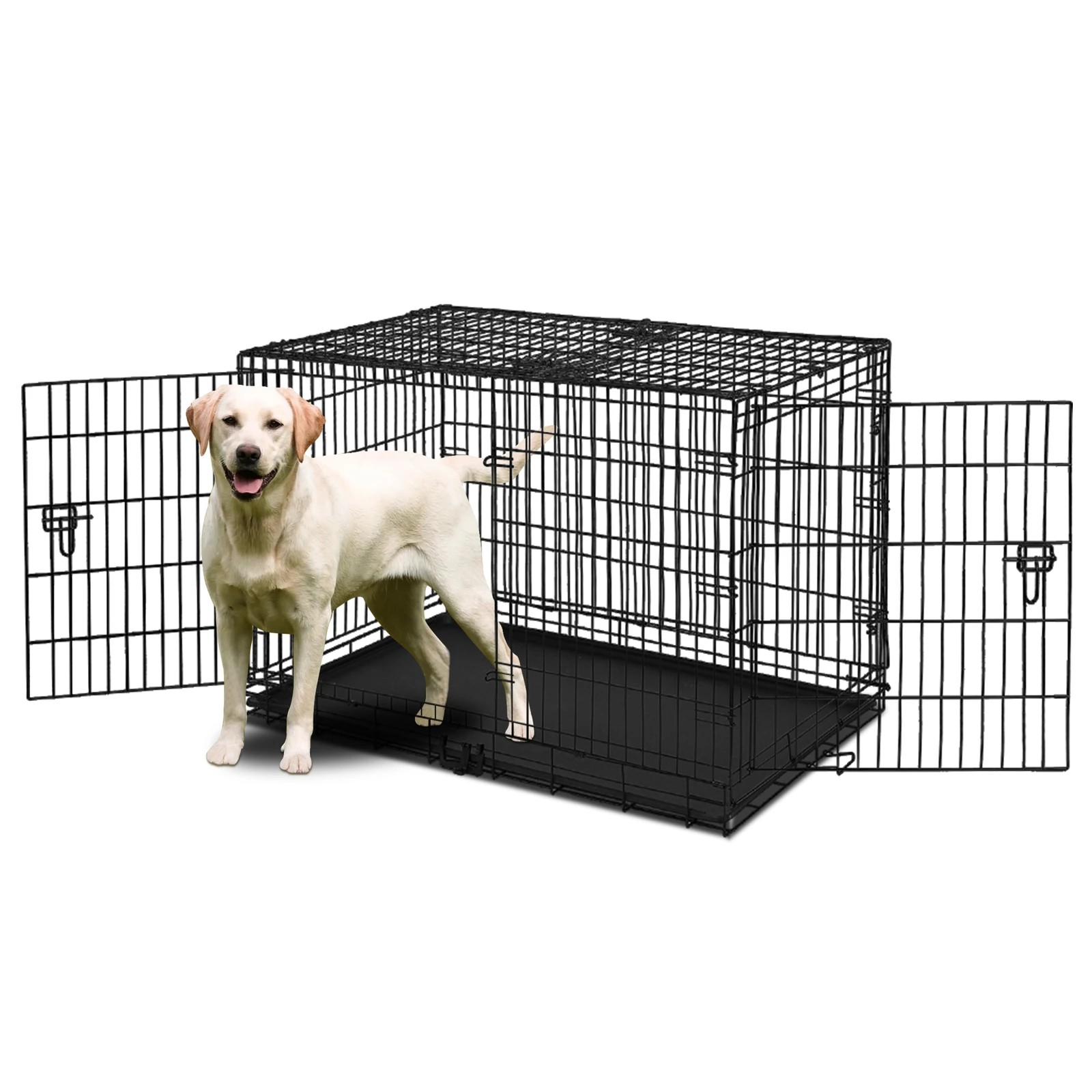 5 Beastie Dog Cage 24 inch Large Pet Crate Kennel Cat Metal Playpen Foldable - Black, 5 of 8