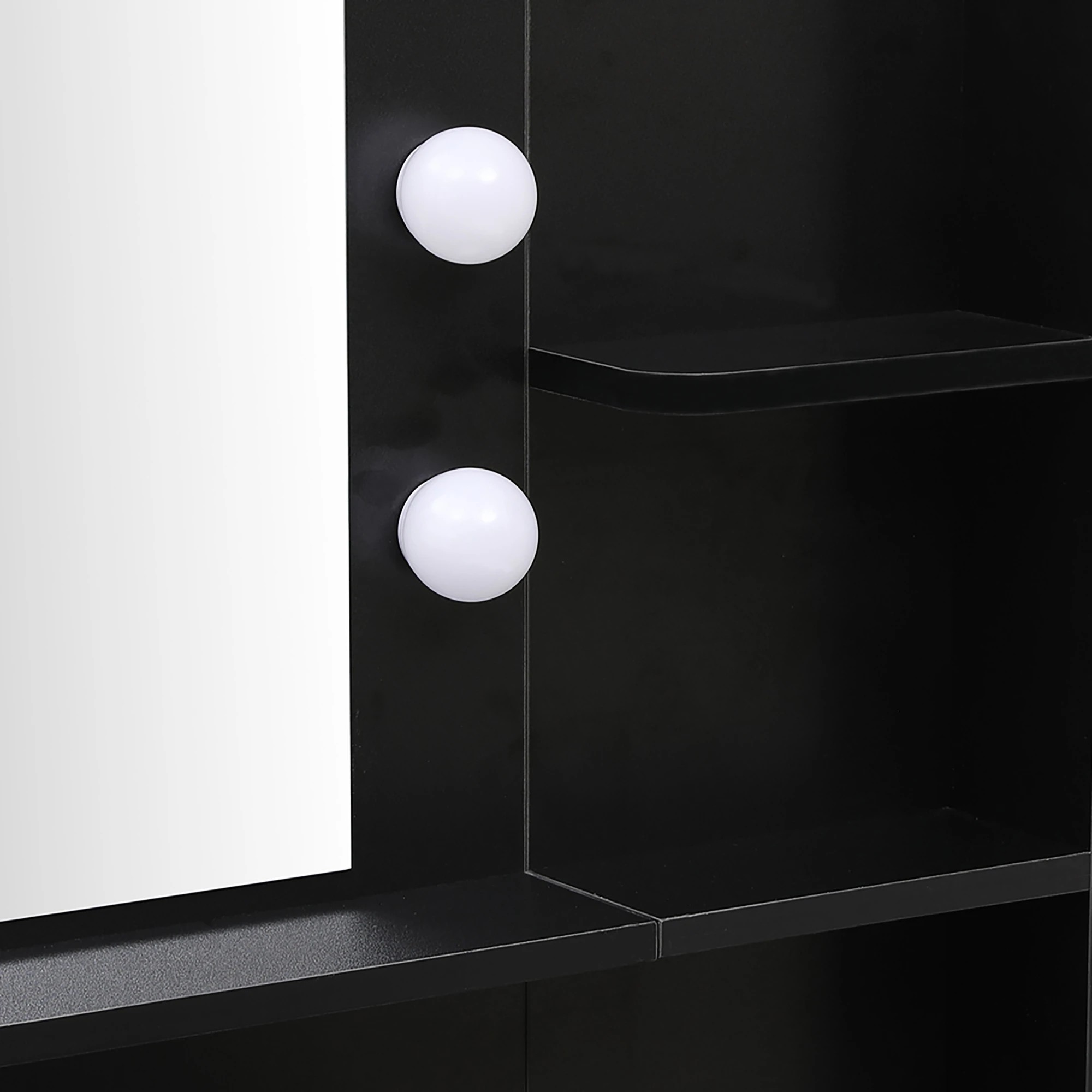 5 Levede Led Mirrordressing Table Set-black, 5 of 9