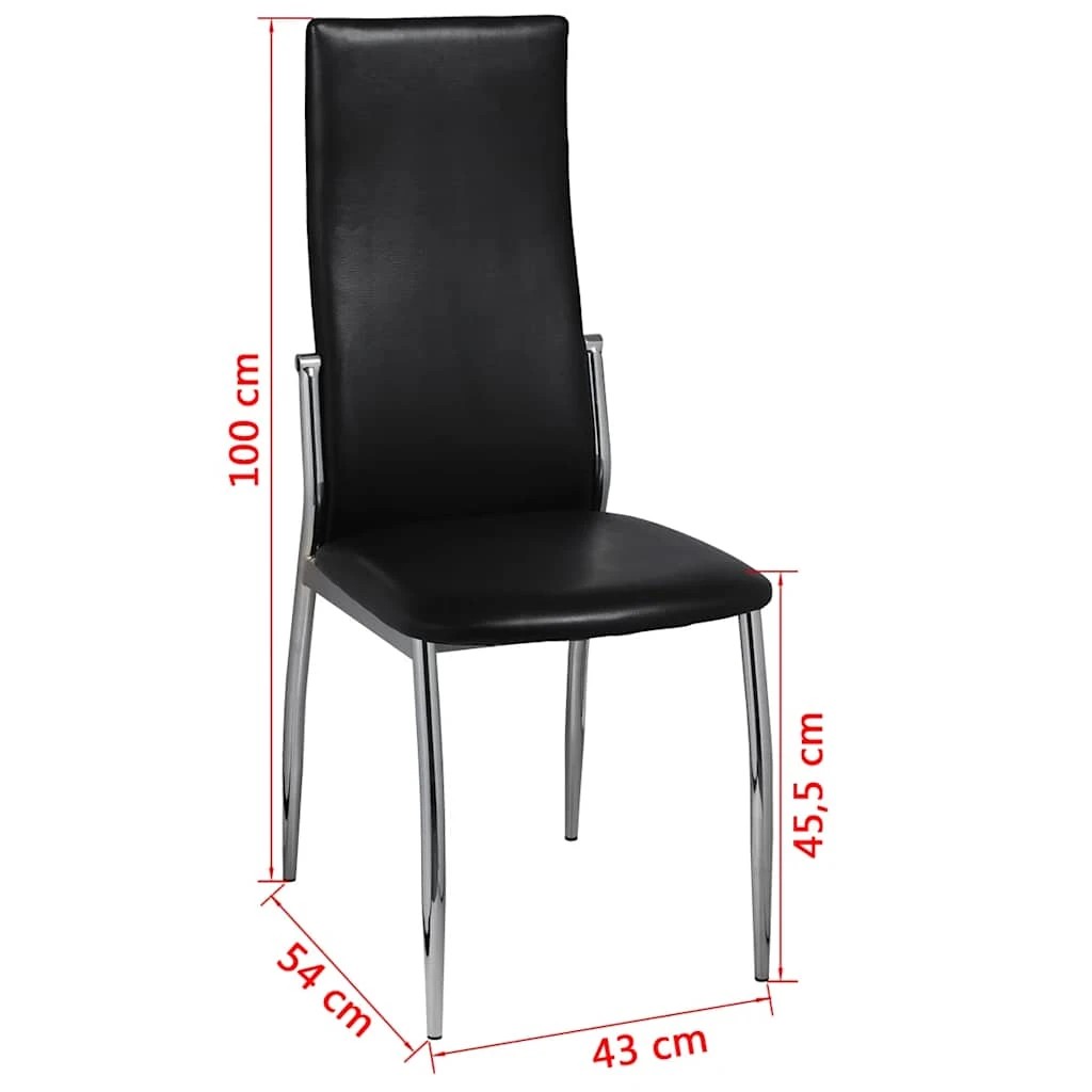7 Vidaxl Dining Chair Pu/faux Leather - Black, 7 of 7