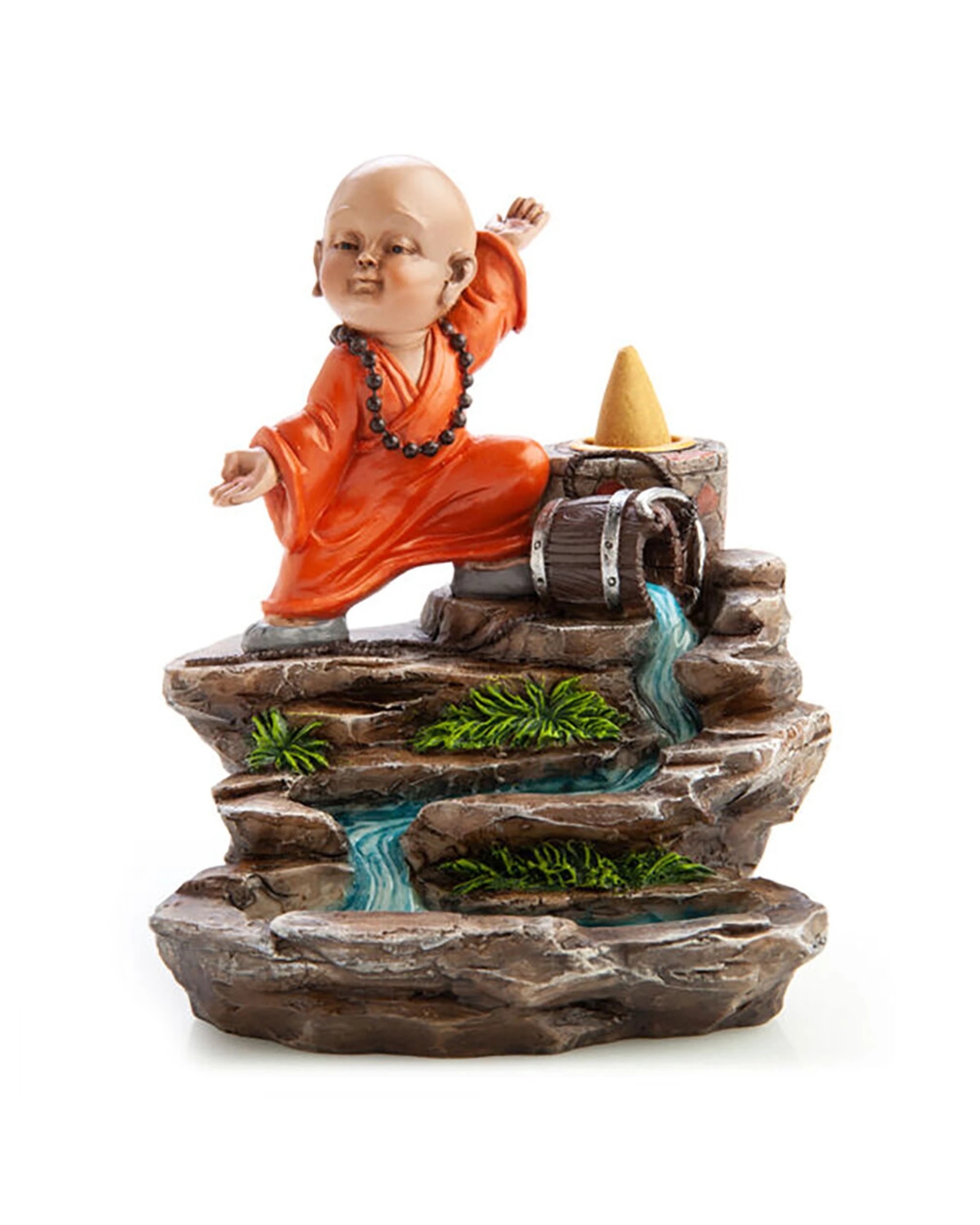 1 MDI Backflow Burner Kung-Fu Monk Incense Burner - Multi, 1 of 4