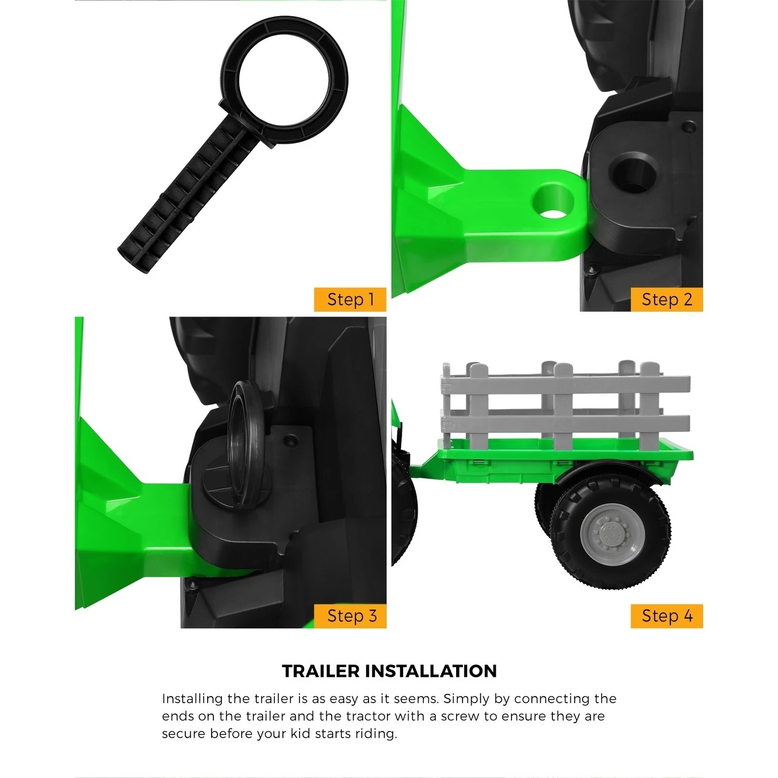 7 Mazam 156 Cm Kids Ride On Car Tractor 12v Remote Control Electric Battery Toy
 - Green, 7 of 10