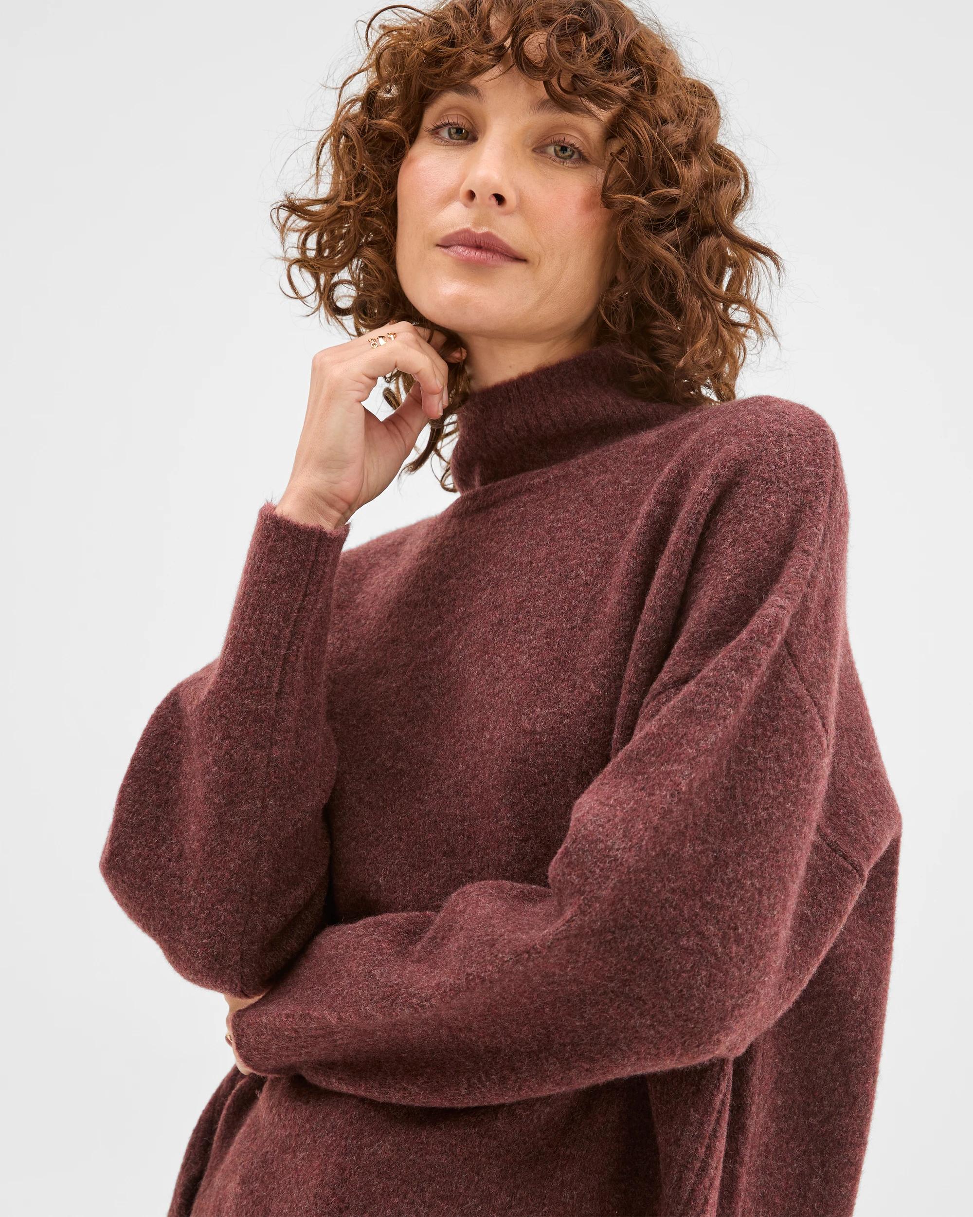 4 Target Woman Super Soft Mock Neck Jumper BURGUNDY, 4 of 7