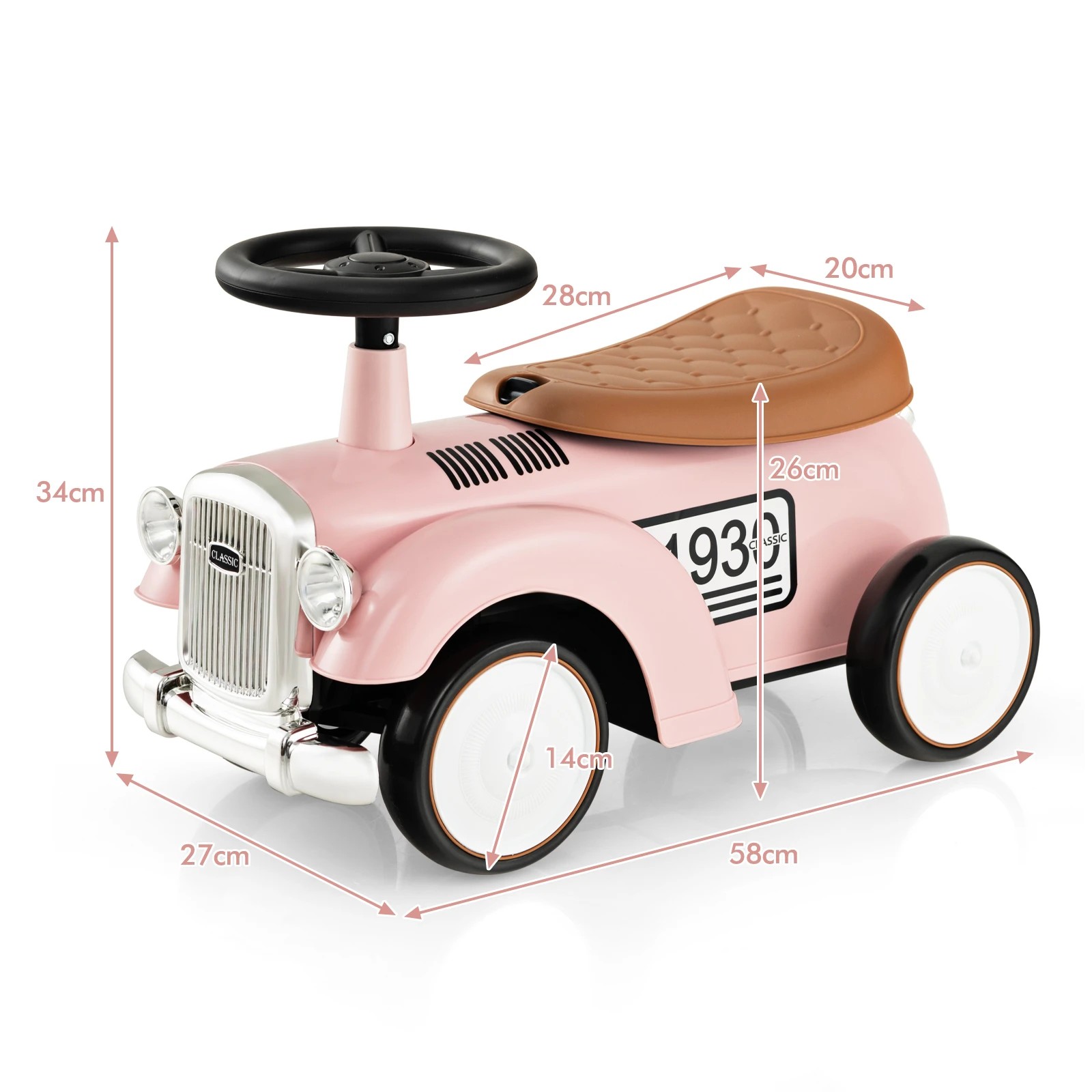 4 Costway Foot to Floor Kids Riding Car Toy Walker Vehicle - Pink, 4 of 5