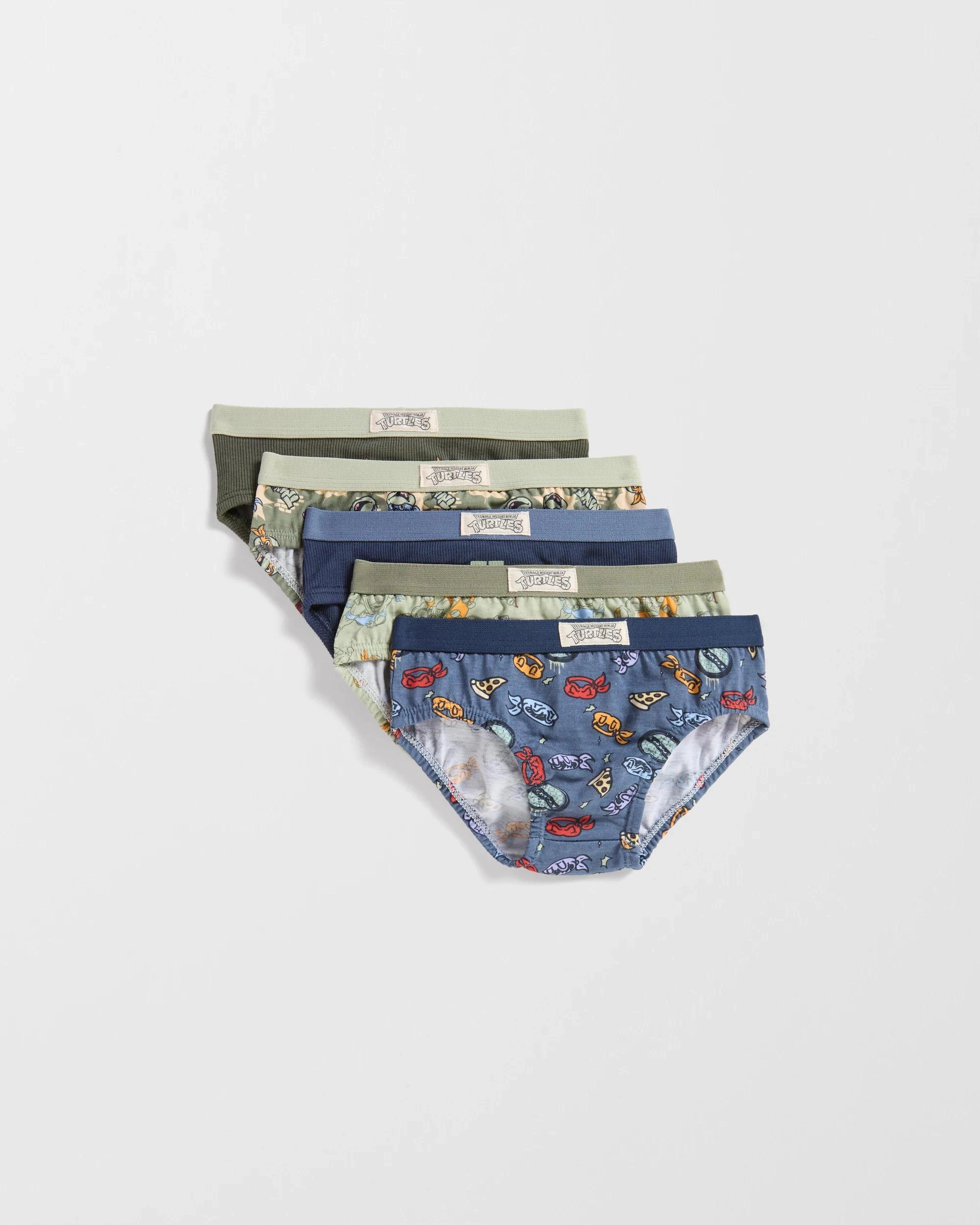 2 Teenage Mutant Ninja Turtles Australian Cotton Younger Boys Briefs 5 Pack MULTI, 2 of 3