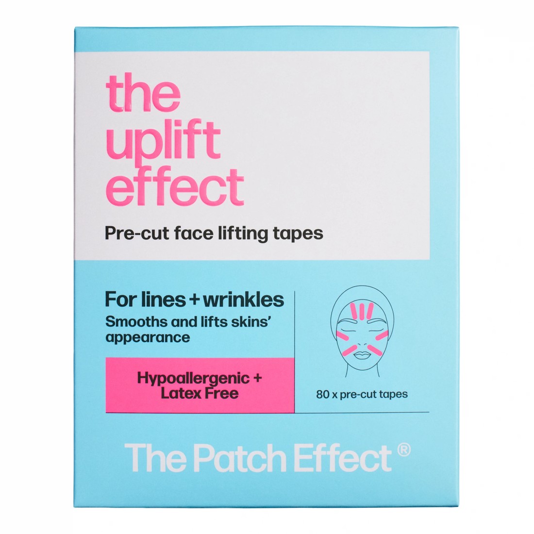 1 80 Pack The Uplift Effect: The Patch Effect Pre-Cut Face Lifting Tapes, 1 of 3