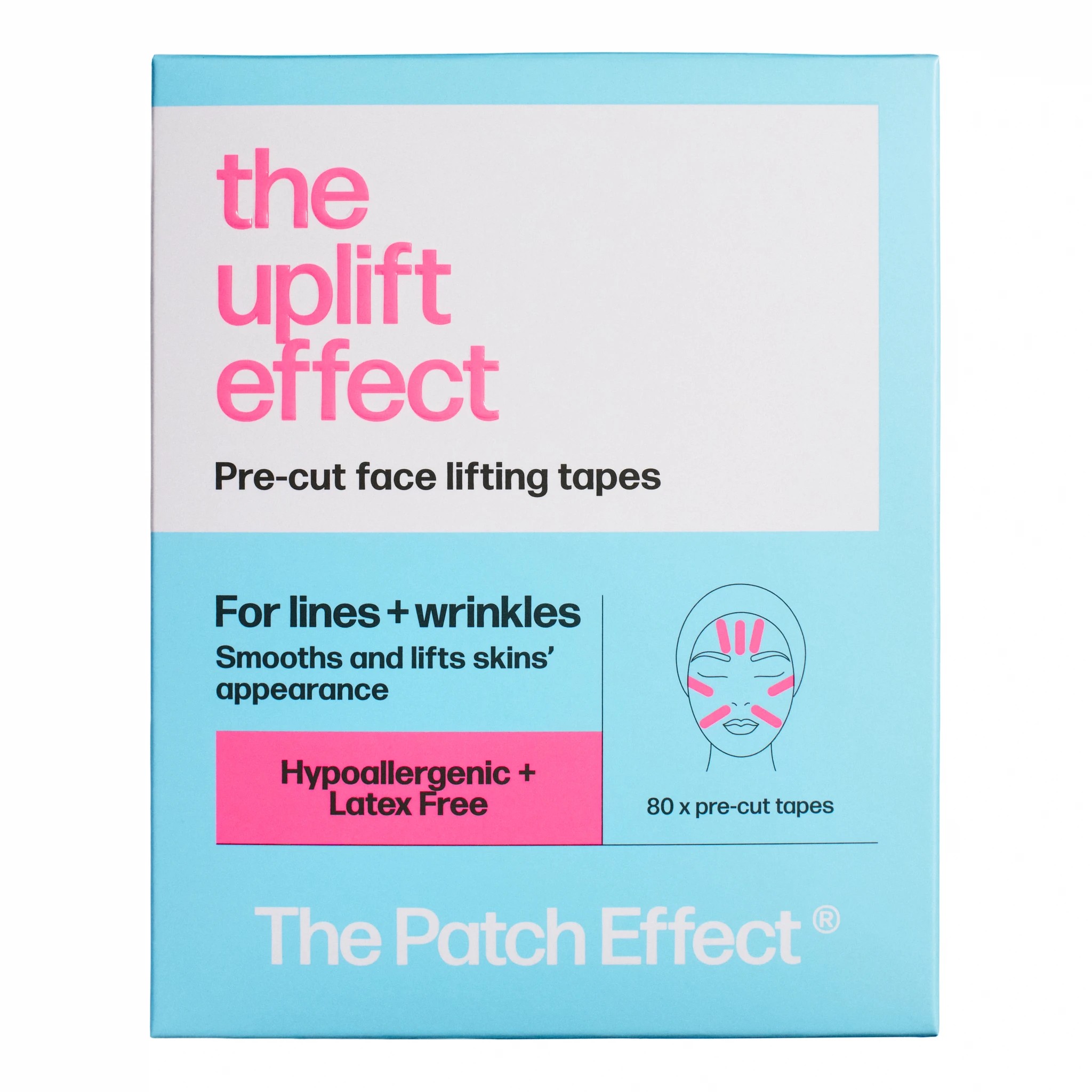 1 80 Pack The Uplift Effect: The Patch Effect Pre-Cut Face Lifting Tapes, 1 of 3