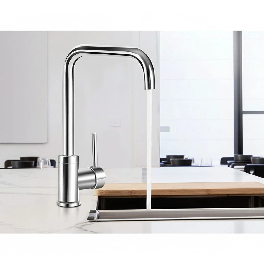 5 Cefito Kitchen Mixer Tap Mixer Rectangle Sink Faucet Basin Laundry Chrome - Silver, 5 of 5