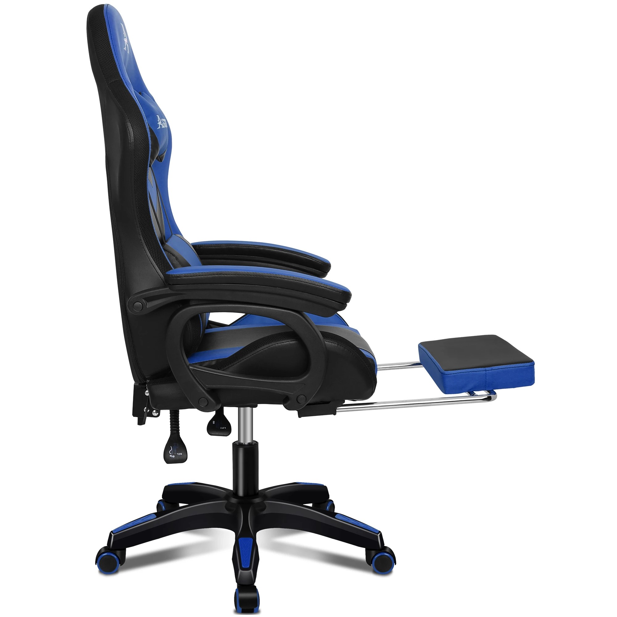 3 Alfordson Gaming Office Chair 12 RGB LED Massage Computer Seat Footrest - Blue, 3 of 10