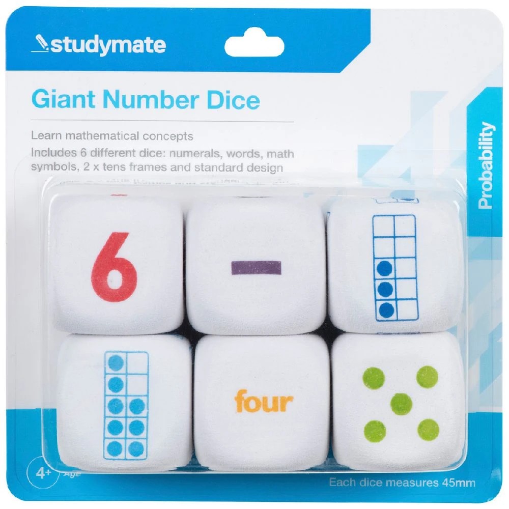 1 Studymate Giant Number Dice 6 Pack, 1 of 5