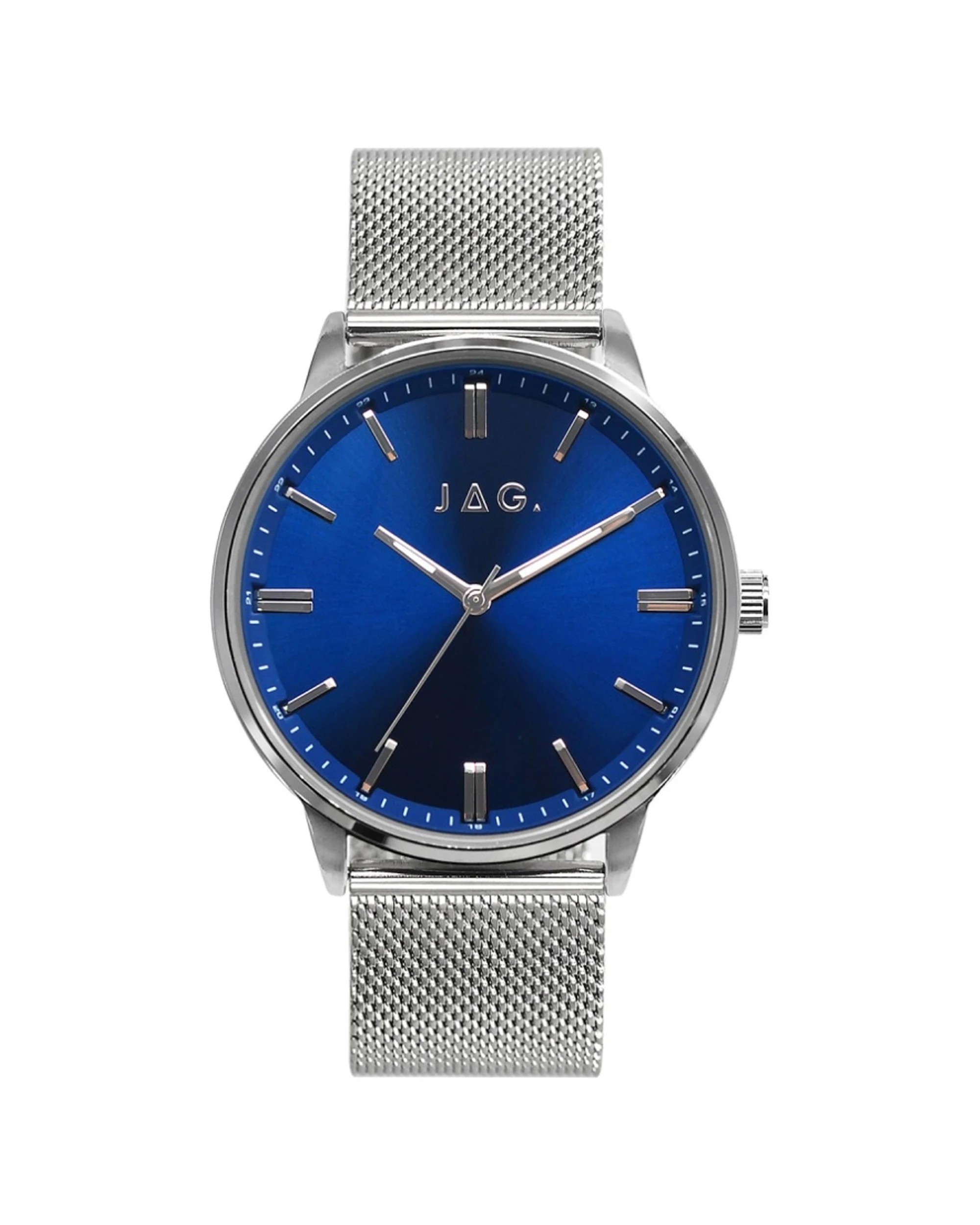 1 JAG Reglan Men's Blue Dial Watch 45mm Silver Stainless Steel Band 5 ATM, 1 of 2