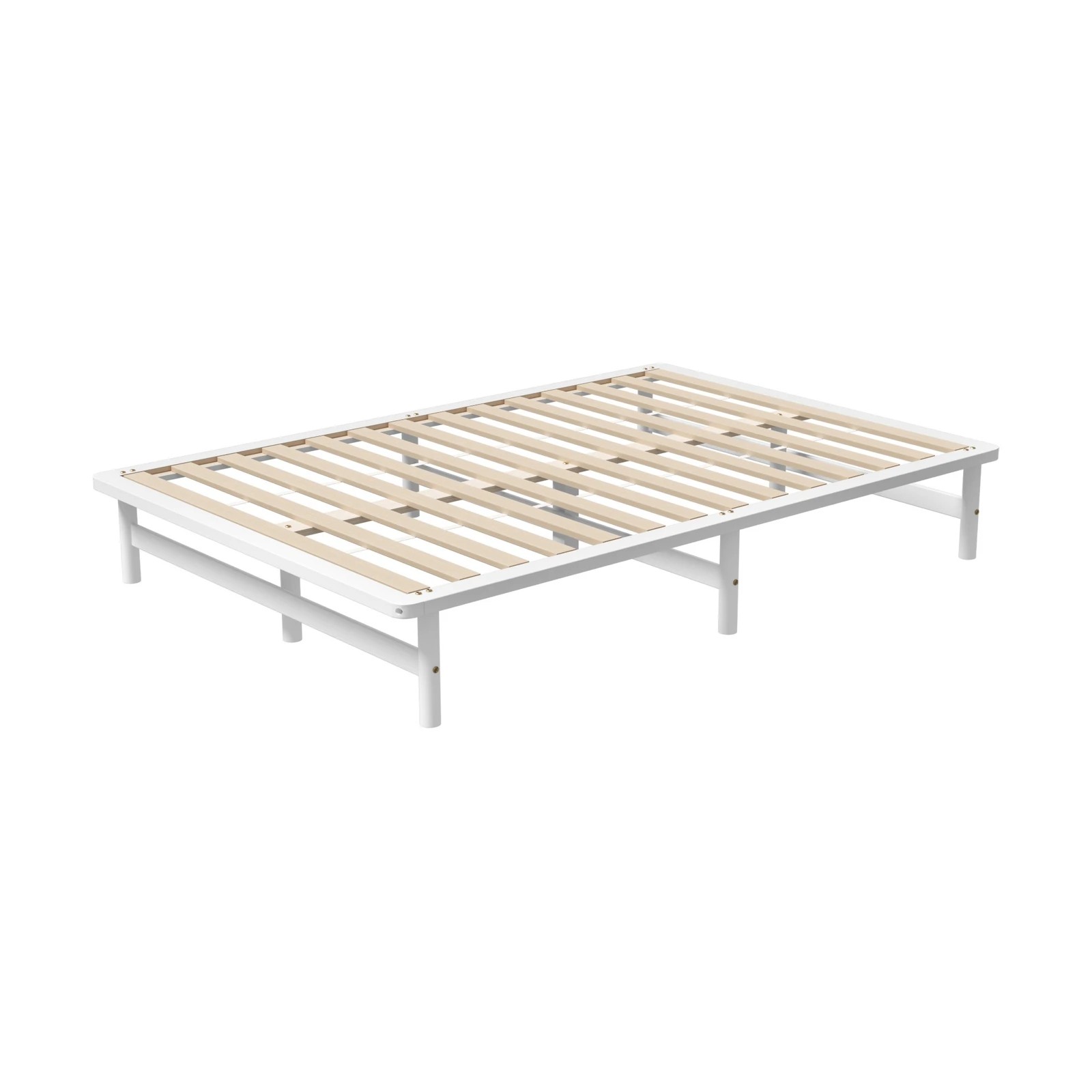 3 Oikiture Wooden Bed Frame Queen Size Beds Base Platform Solid Pine Timber
 - White, 3 of 10