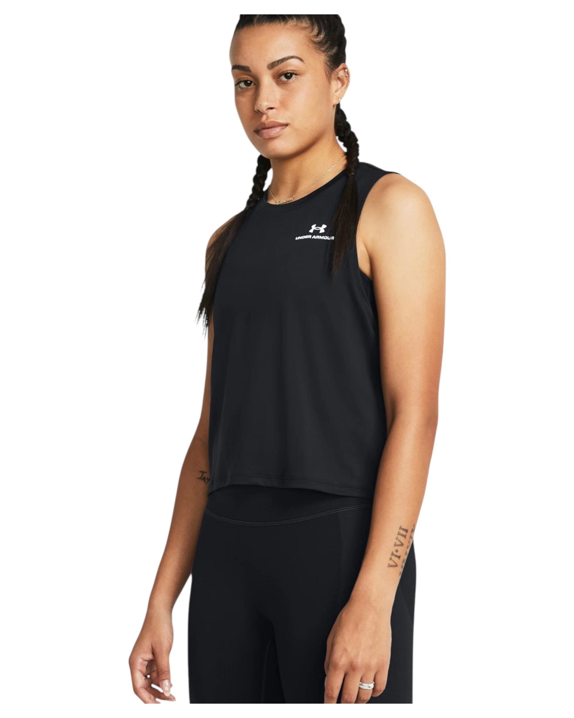 3 Under Armour Womens Vanish Energy Crop Tank Black Singlet BLACK, 3 of 4