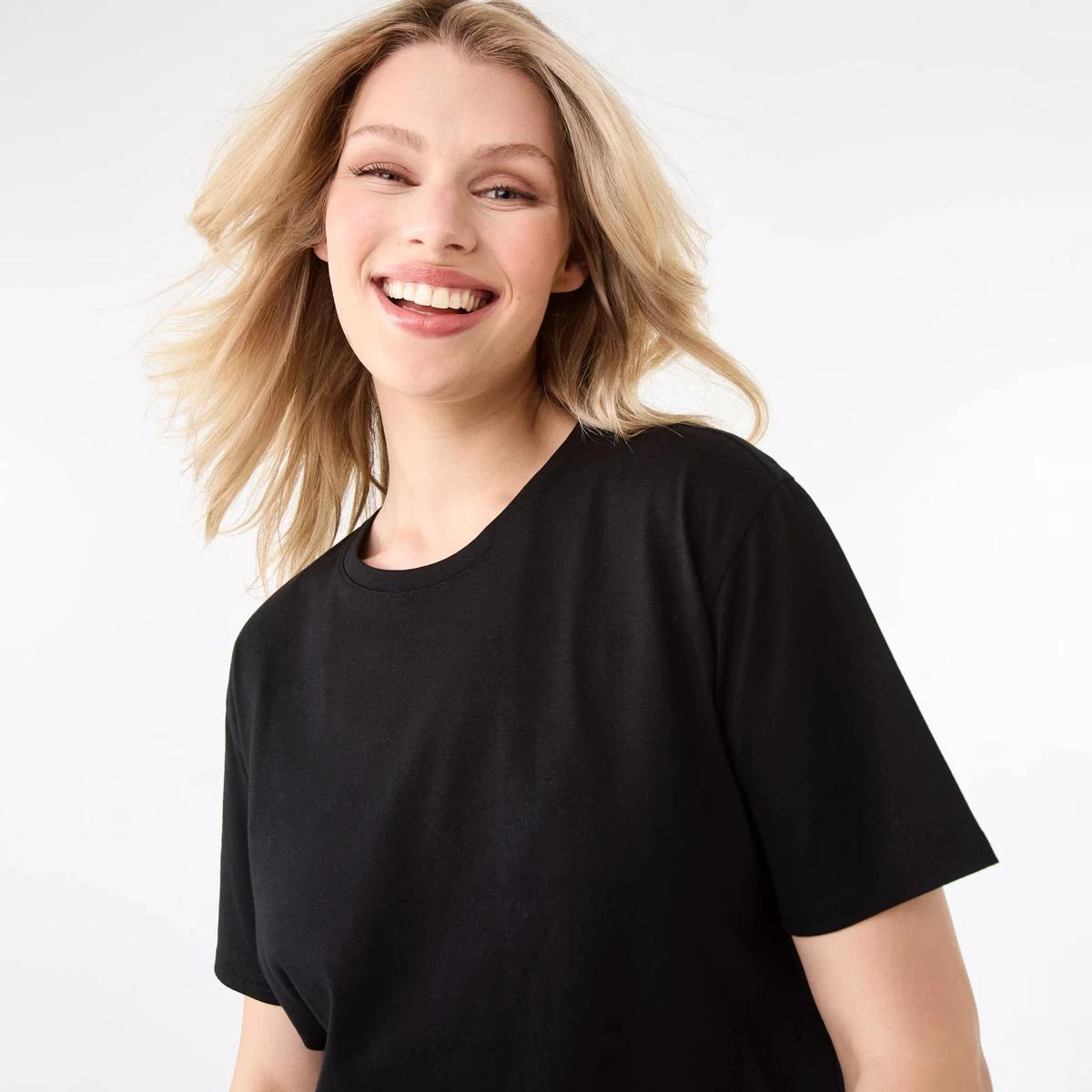 5 Short Sleeve Oversized Boyfriend T-shirt BLACK, 5 of 7