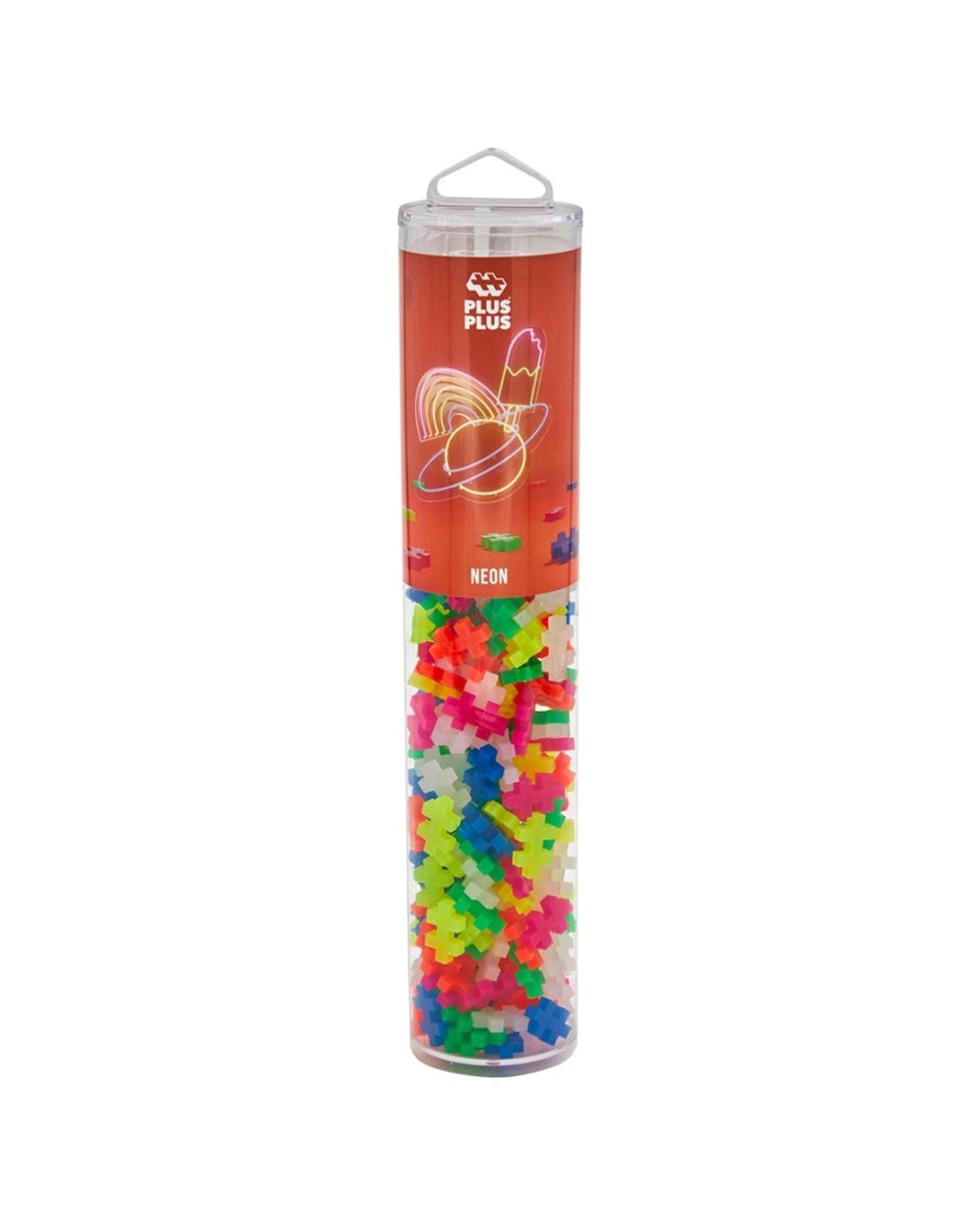 1 Plus-Plus 240pc Neon Mix Tube 2D Building Puzzle Kids Activity Toy, 1 of 3