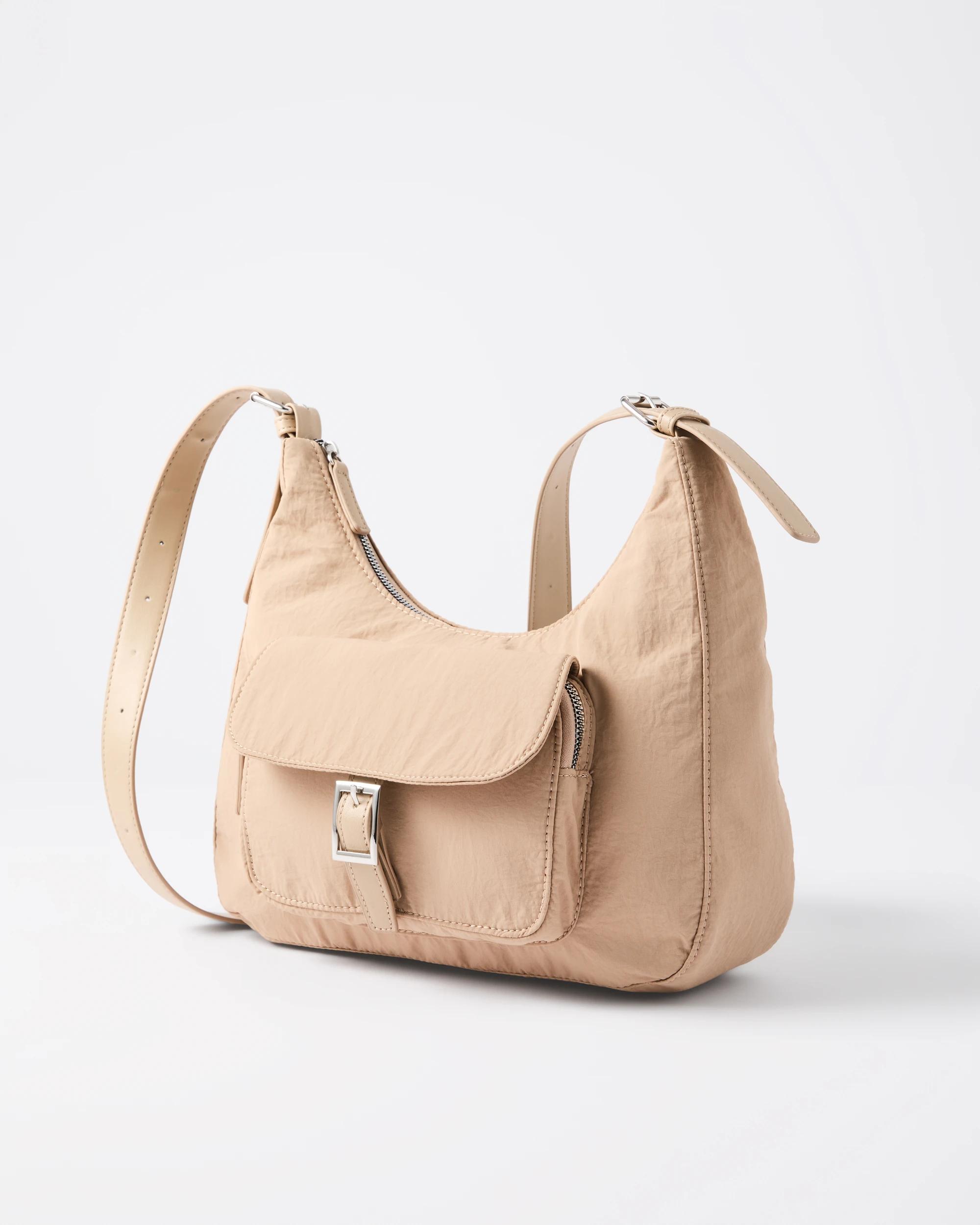 2 Nylon Pocket Crossbody Bag Oat Latte, 2 of 7