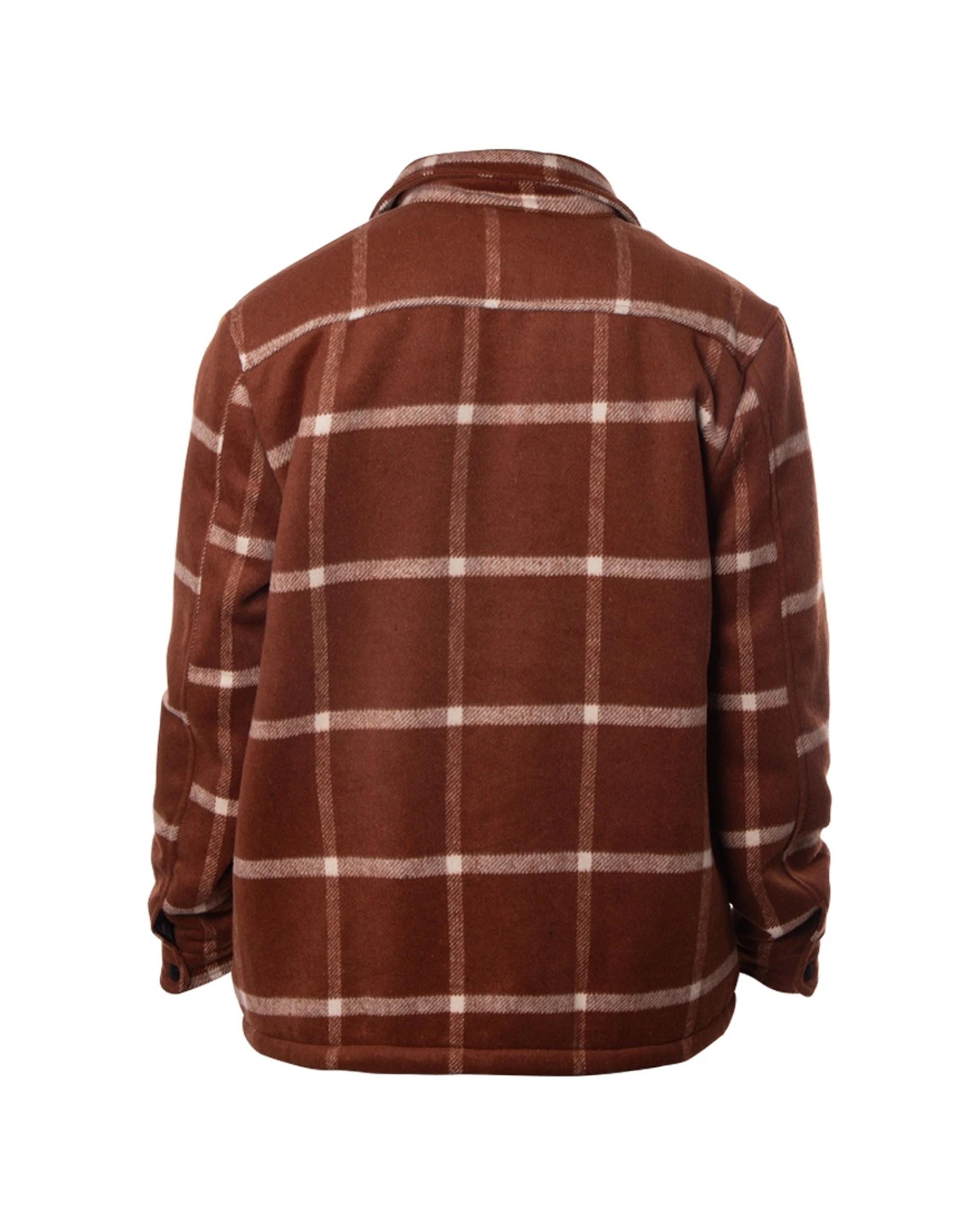 2 Fallen Footwear Mens Outerwear Polyester Lamb Jacket Durable Material BROWN/WHITE, 2 of 7
