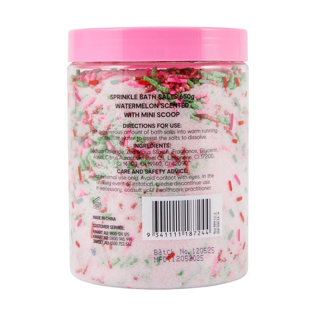 4 OXX Bodycare Sprinkle Bath Salts 650g - Watermelon Scented, 4 of 5