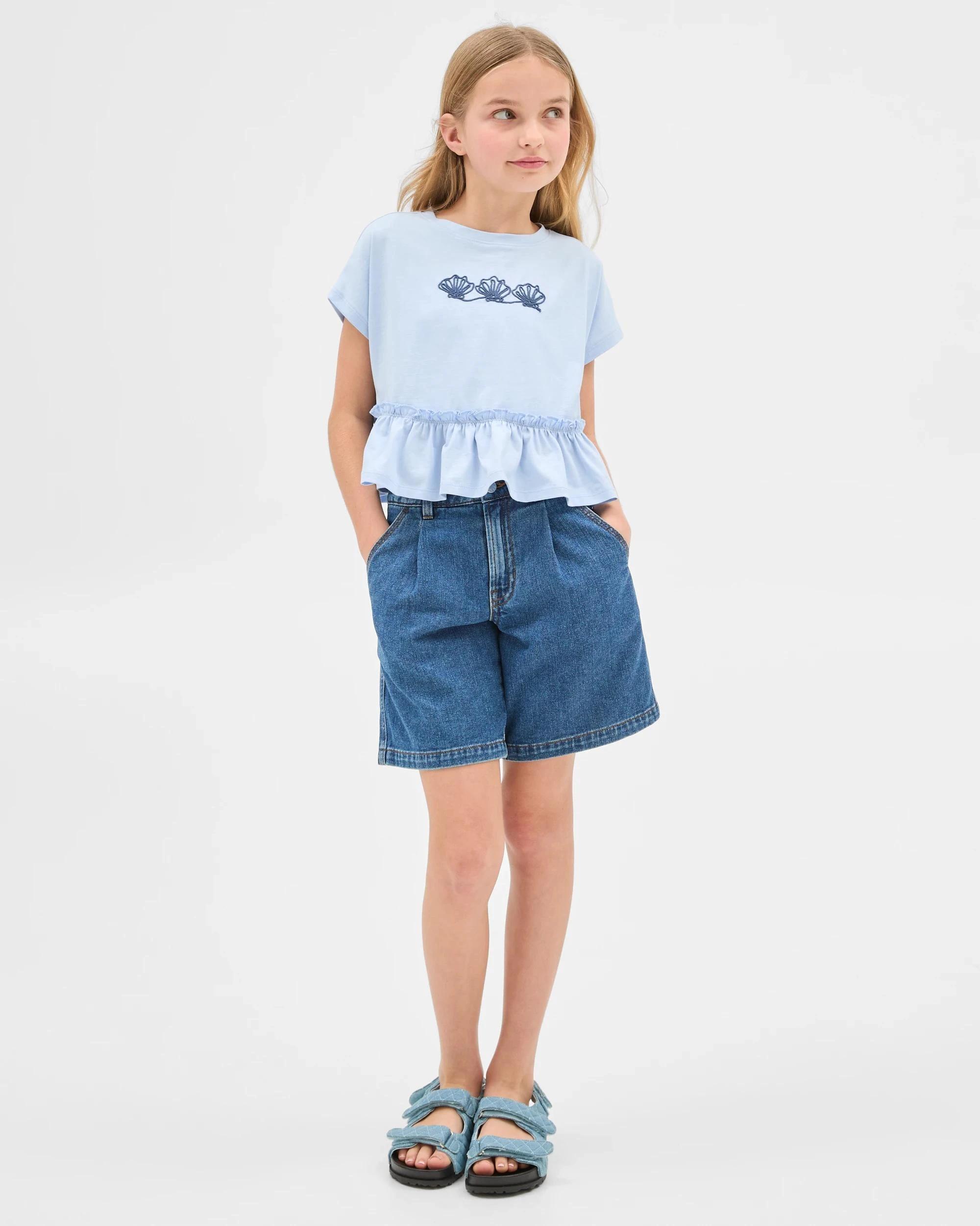 2 Target Australian Cotton Ruffle T-Shirt TIDAL BLUE, 2 of 5