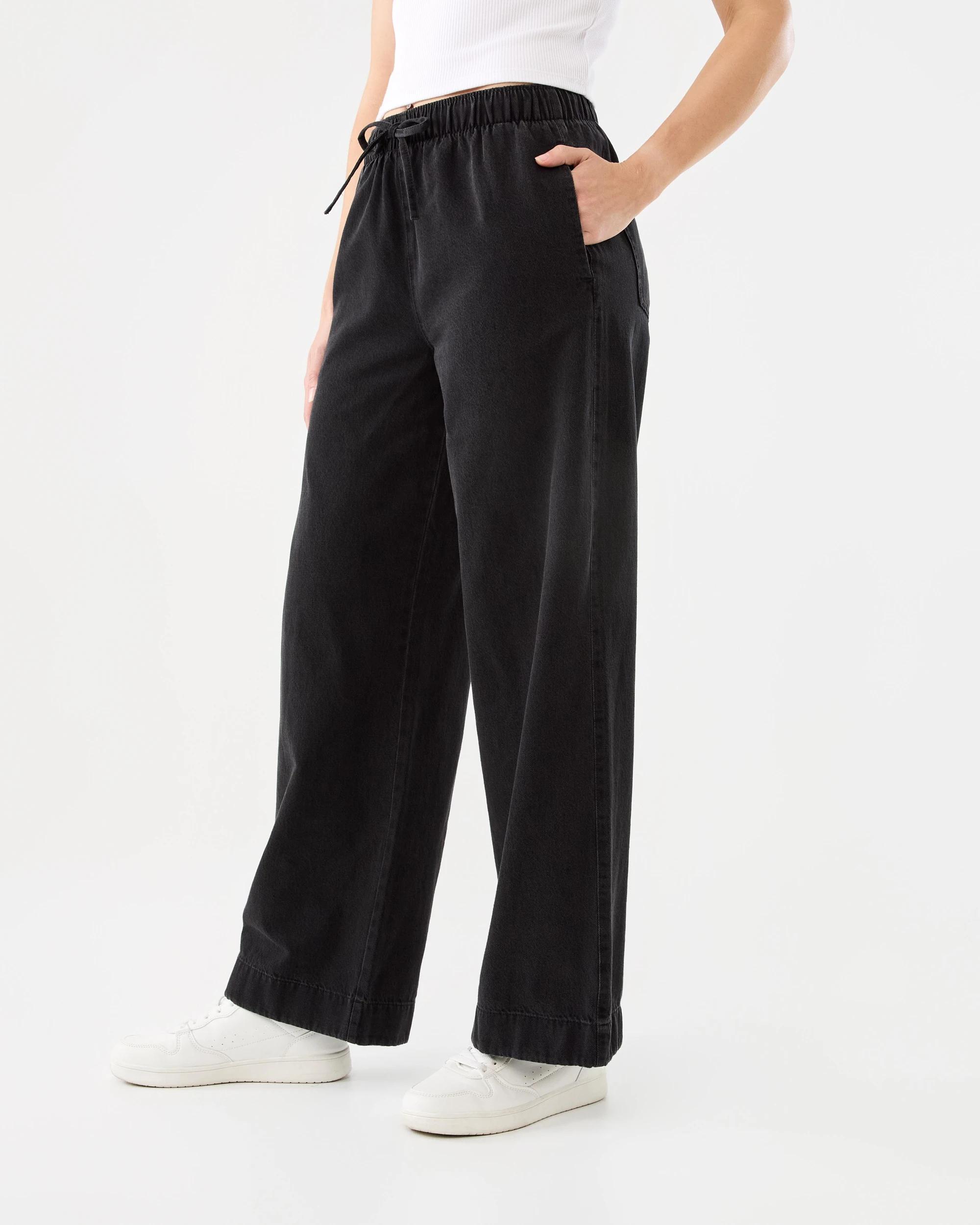 2 Comfort Wide Leg Jeans Blk Denim, 2 of 7