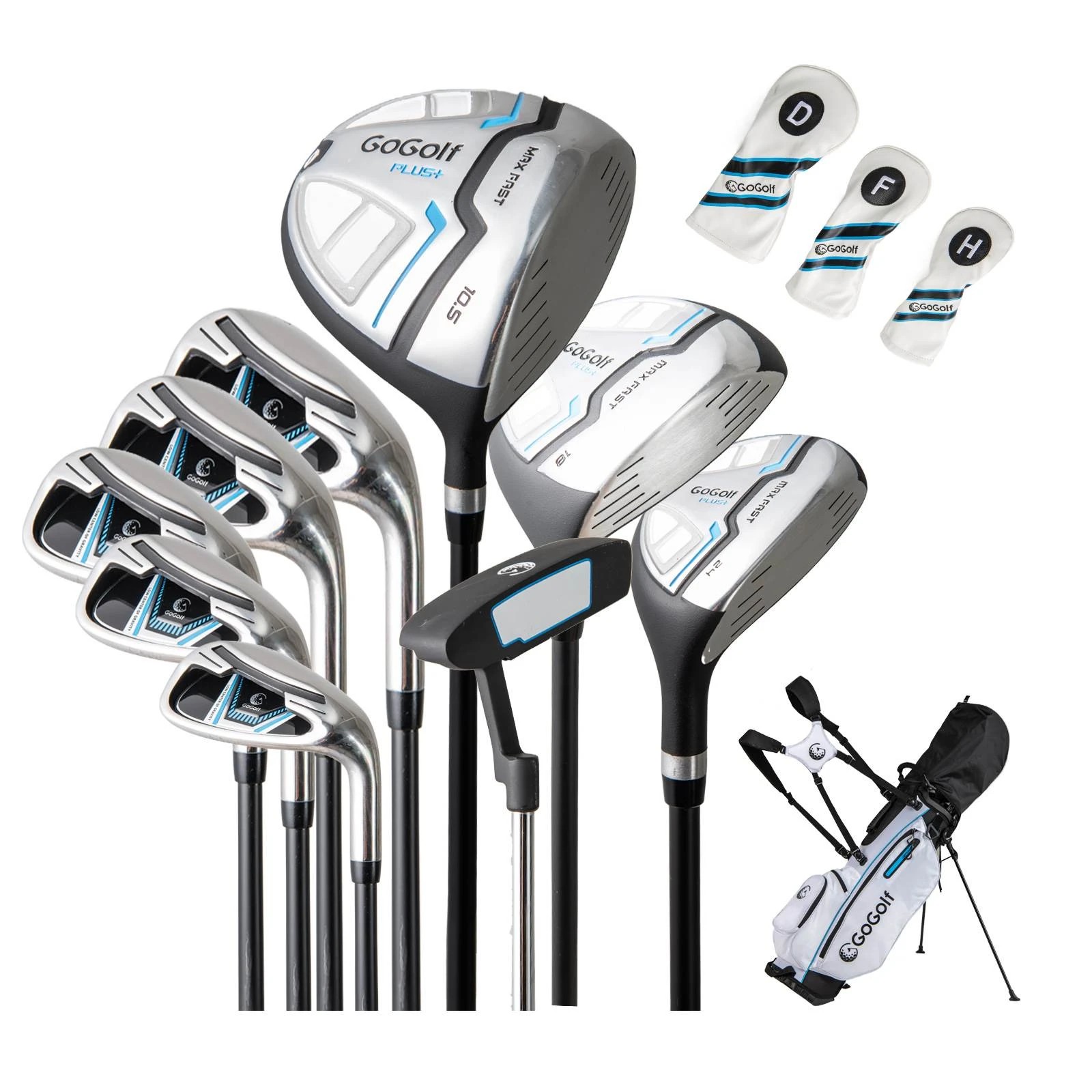 1 Costway Men's 15 Piece Portable Complete Golf Club Set w/Stand Bag Driver & Putter, 1 of 1