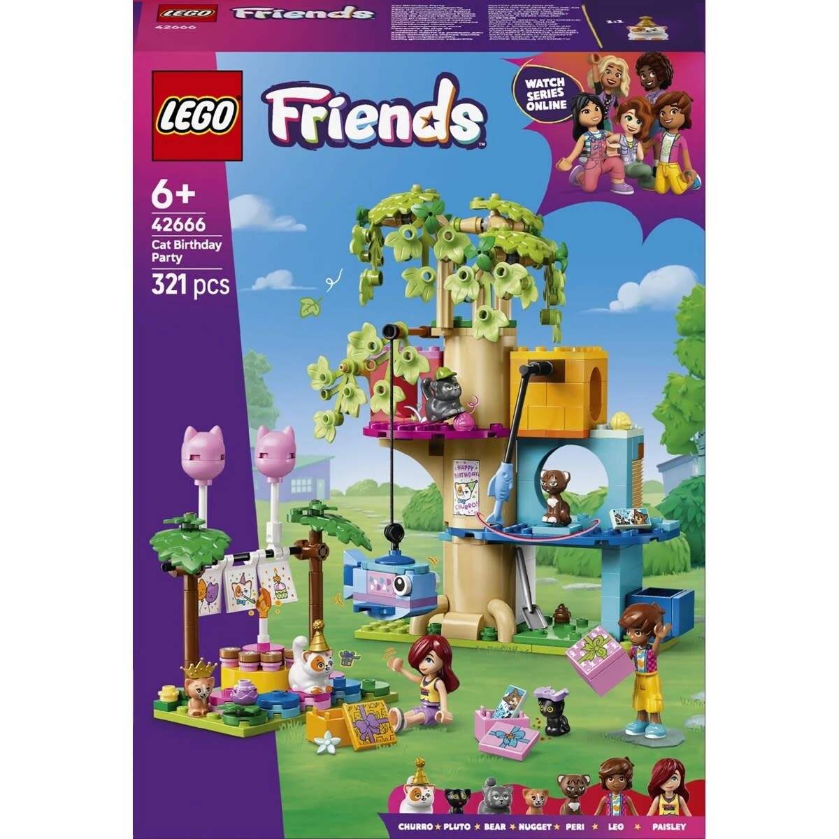 1 LEGO Friends Cat Birthday Party & Tree House 42666, 1 of 11