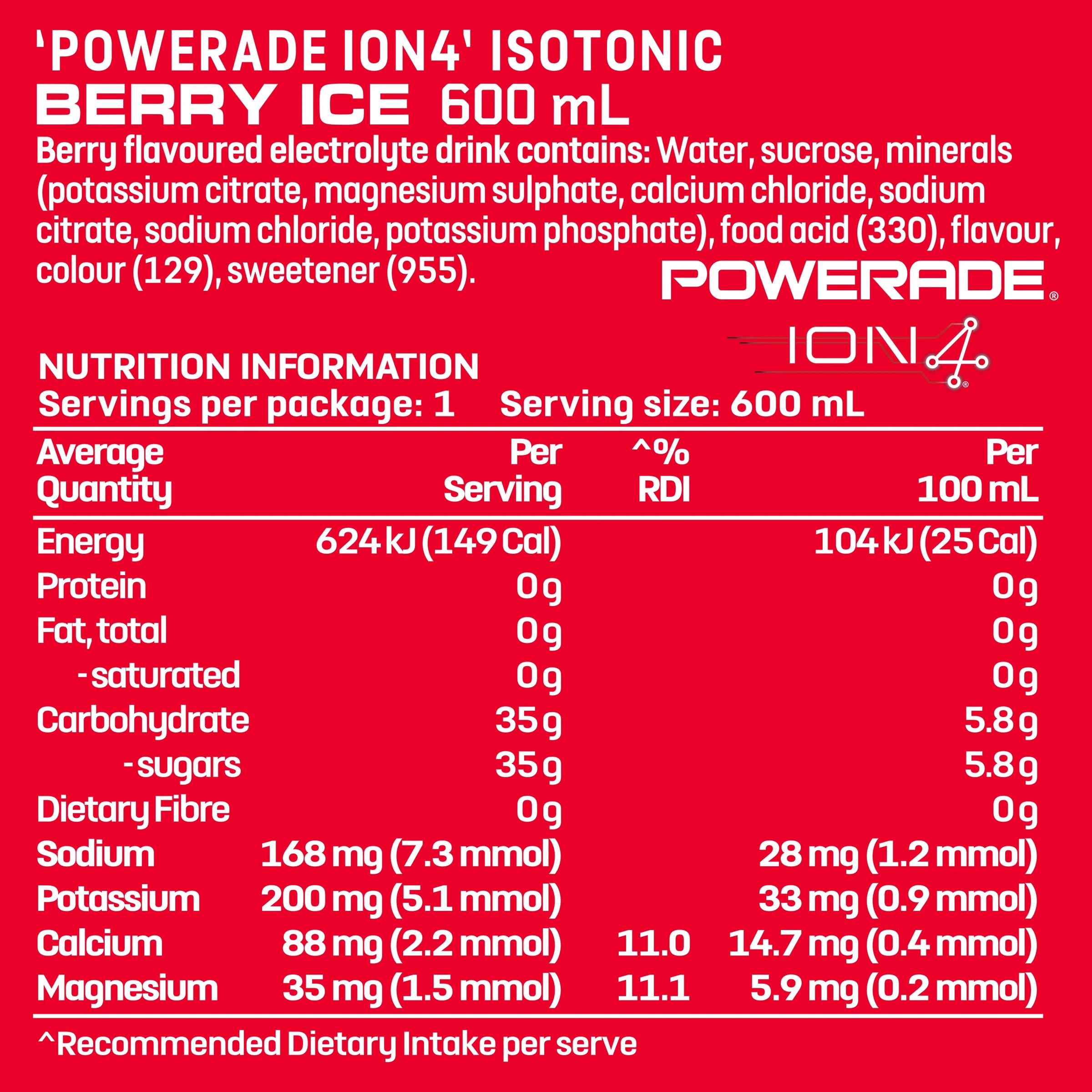 2 Powerade Isotonic Berry Ice Sports Drink 600ml, 2 of 3