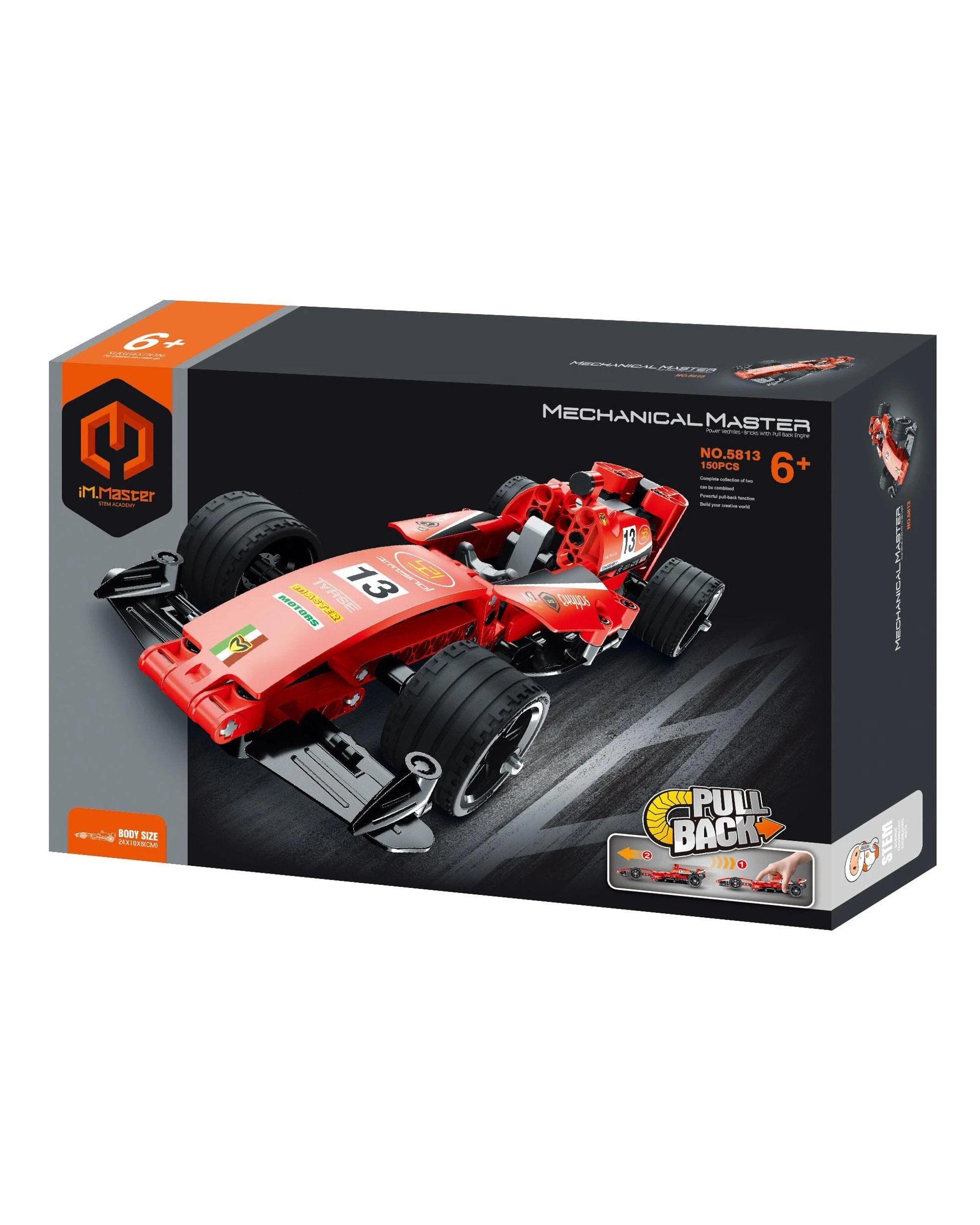 1 iM.Master Mechanical Master Pull Back Racing Car 150 Piece Model Kit - 5813, 1 of 5