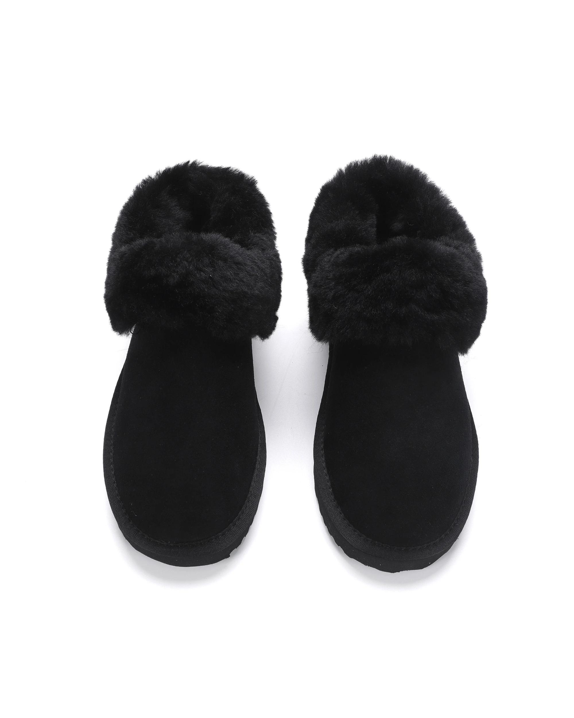 5 AUS WOOLI Cozy Sheepskin UGG Ankle Slippers BLACK, 5 of 6