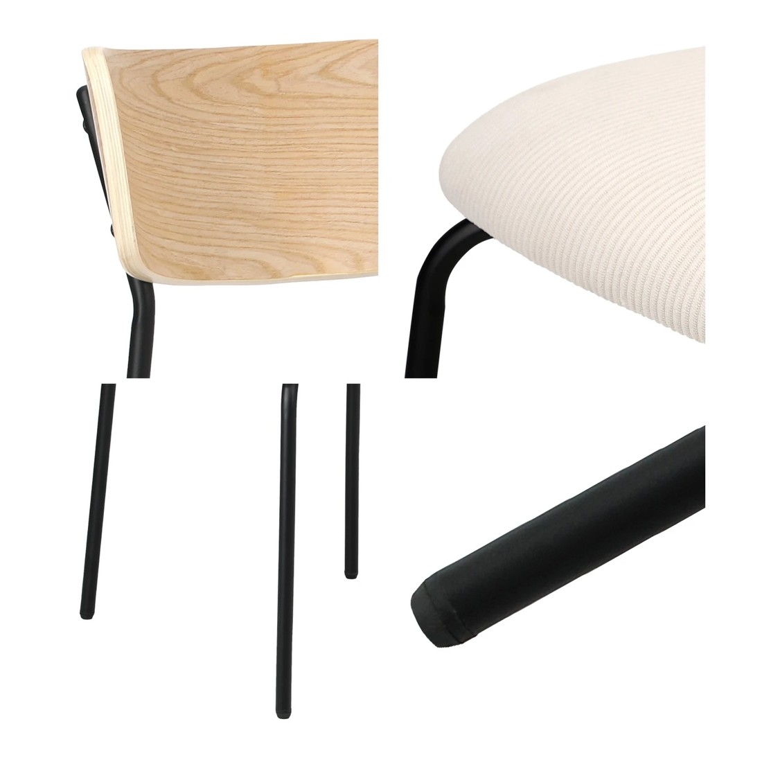 3 Oikiture 4pcs Dining Chairs Kitchen Chair Padded Lounge Seat Corduroy
 - Beige, 3 of 10