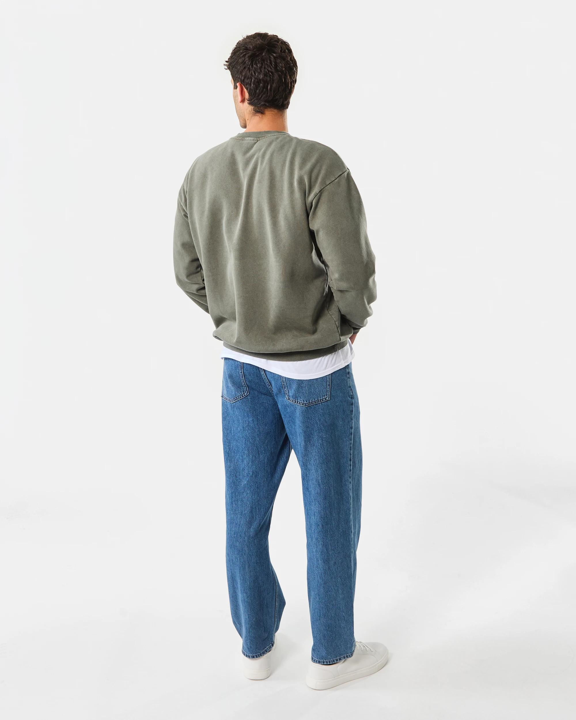 4 Garment Dyed Crew Neck Sweatshirt Grn Smkolv, 4 of 8