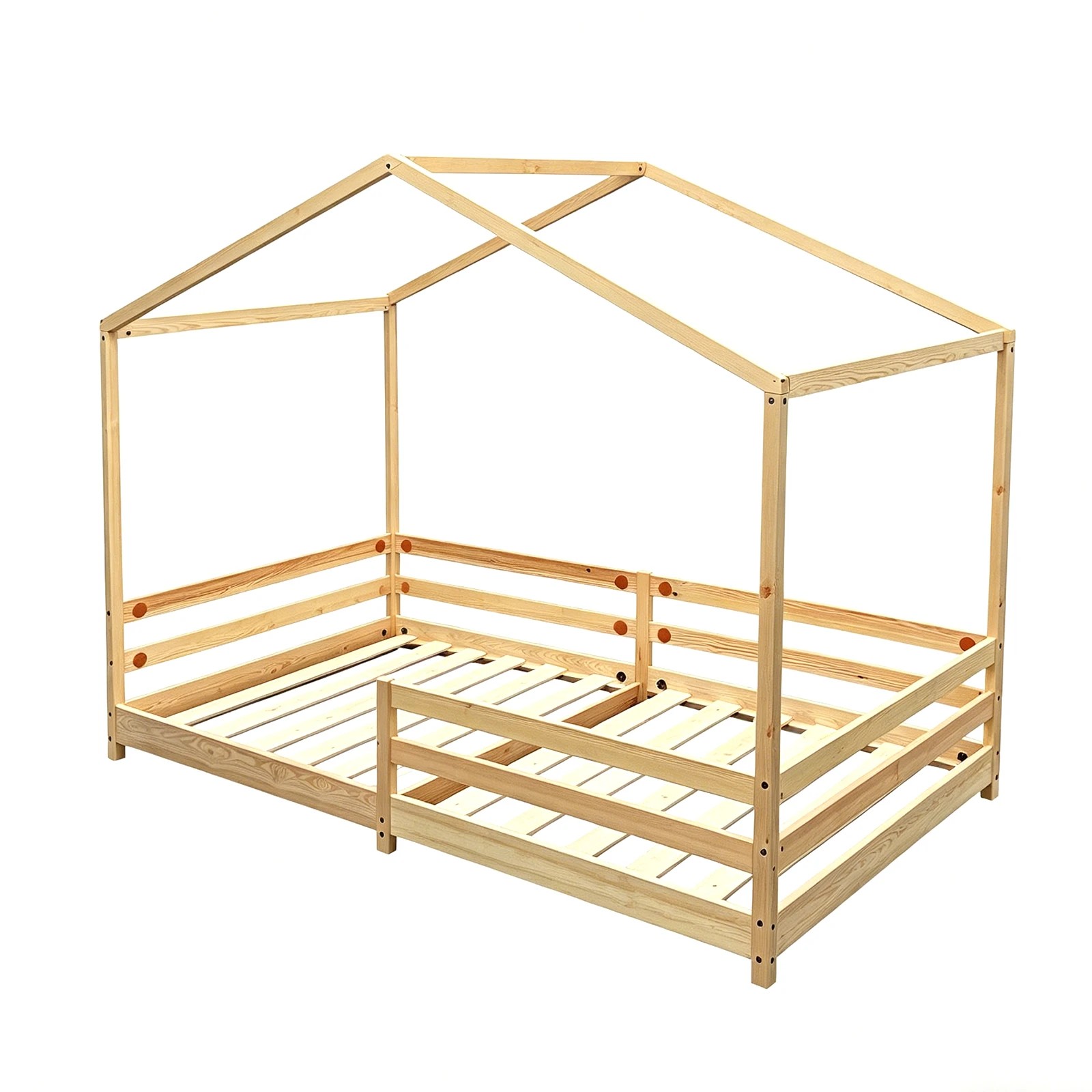 1 Ausway Childrens Bed Frame Base Toddler Single Size - Natural, 1 of 2