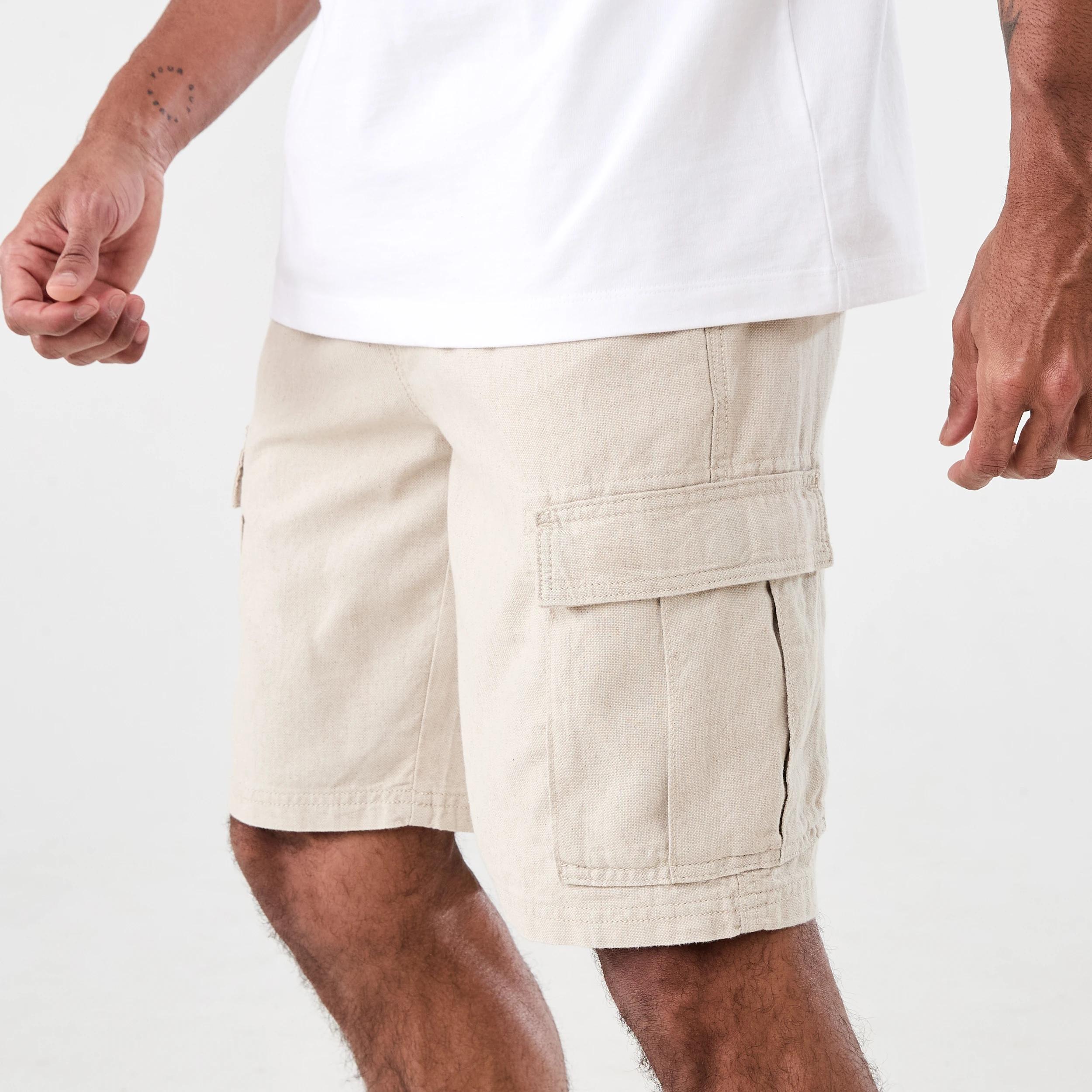 2 Cotton Linen Cargo Shorts NATURAL YD, 2 of 7