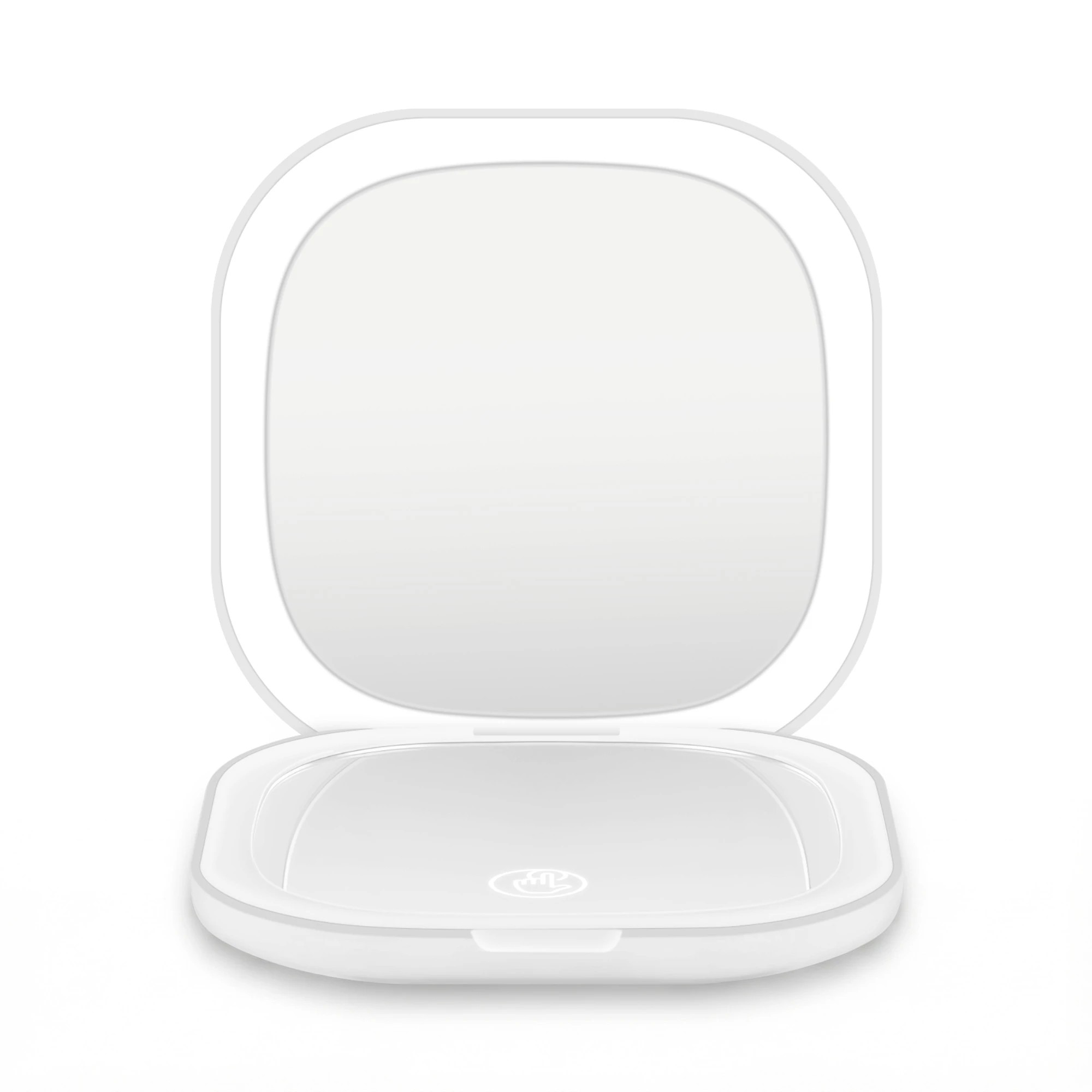 1 Embellir LED Compact Mirror Lighted Travel Makeup Mirror Pocket-Sized 1x 10x Magnification Square - White, 1 of 7
