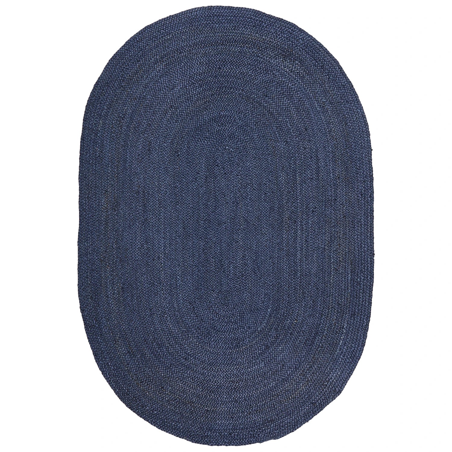 4 Common Ground Rugs Shoreline  220x150cm - Medium Oval Hand Braided Jute Rug - Blue, 4 of 9
