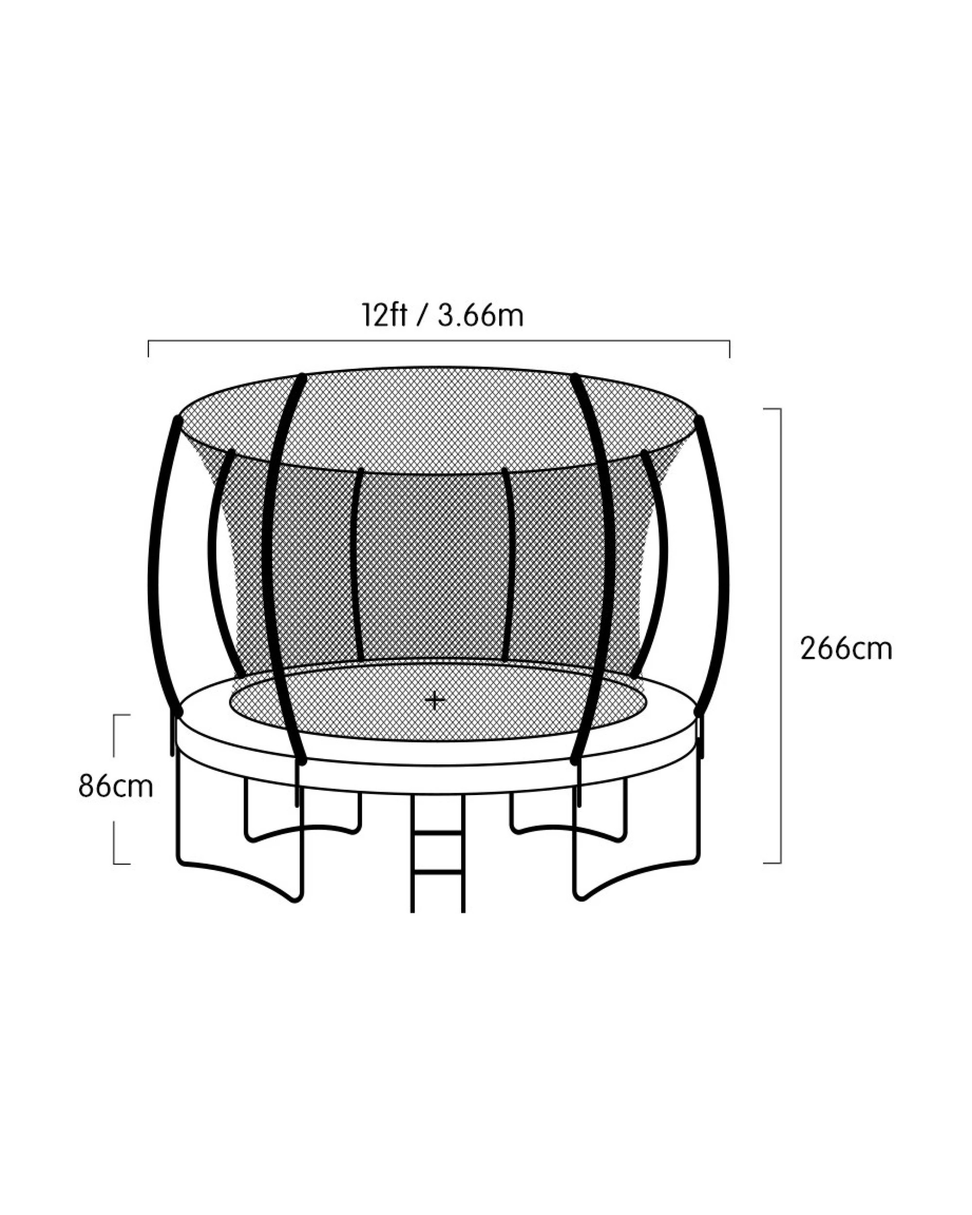 6 Kahuna Trampoline 12 ft with Basketball Set - Pattern, 6 of 10