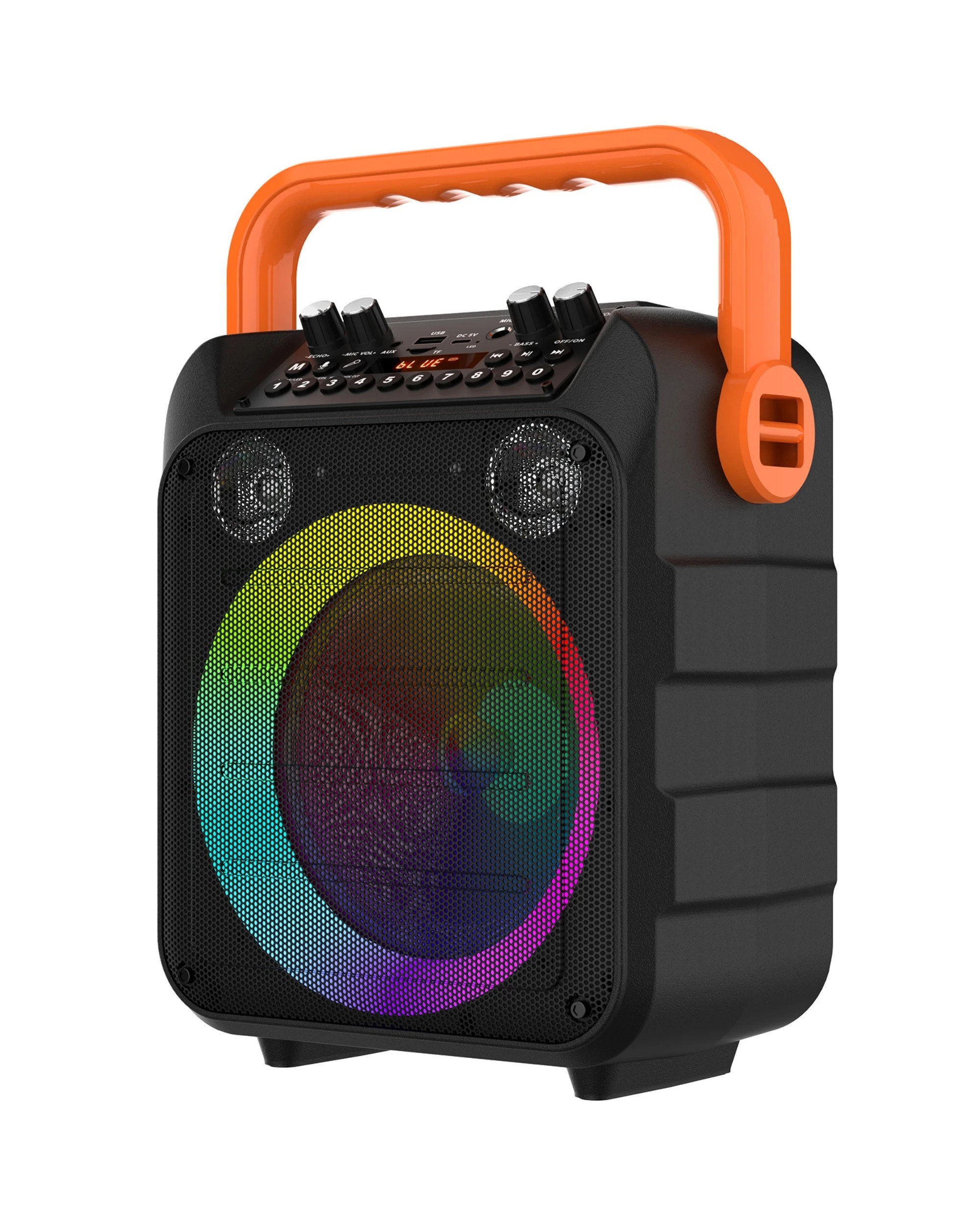 6 Advwin Karaoke Machine with 2 Wireless Microphones - Orange, 6 of 8