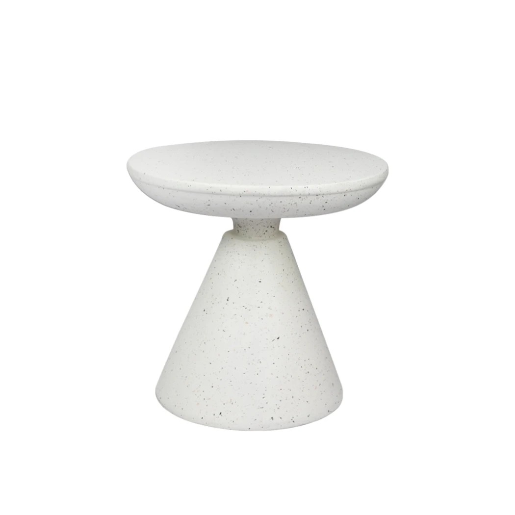 1 Levede 51x51x48.5cm Terrazzo Side Table Stool White, 1 of 8