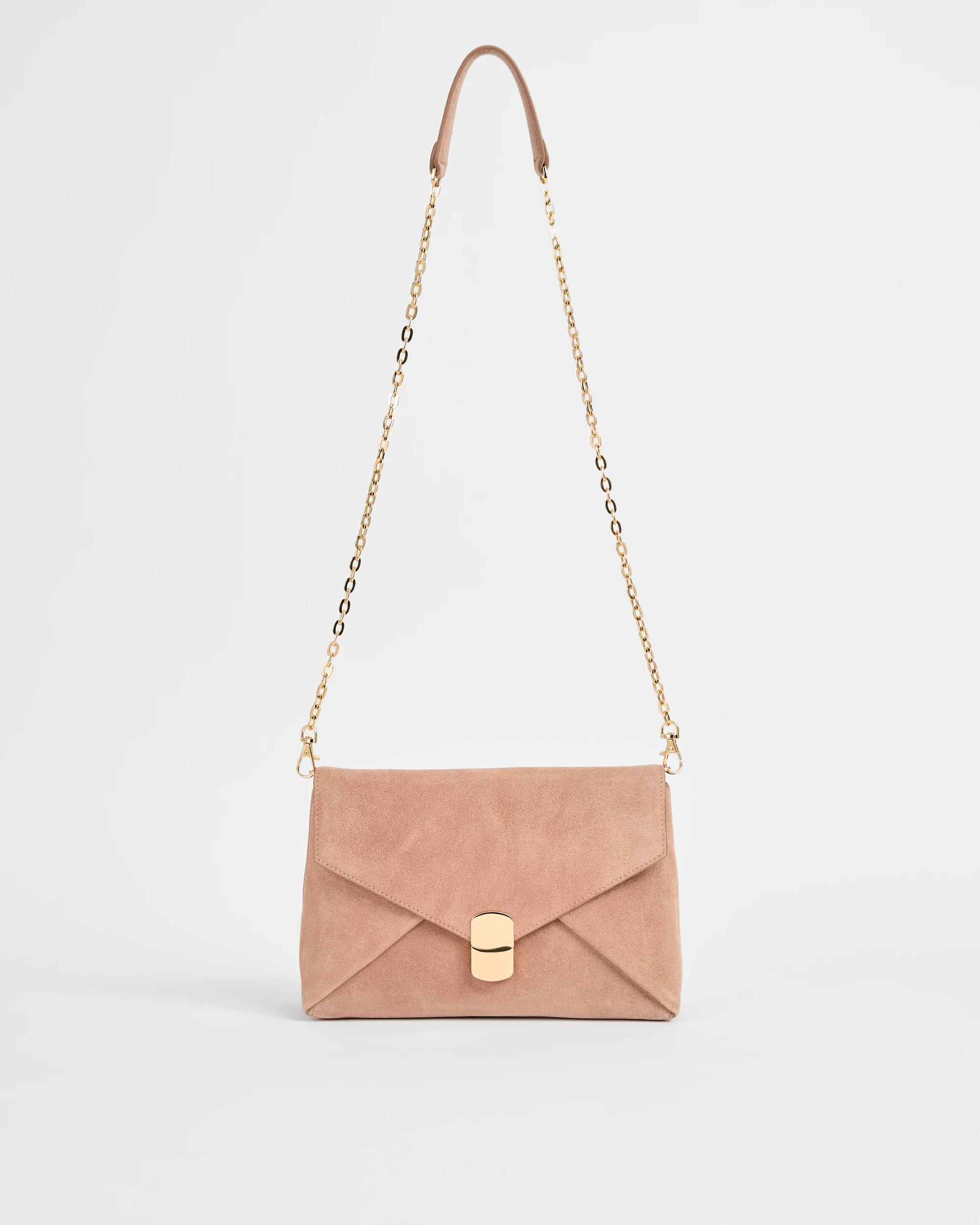 2 Target Accessories Premium Suede Leather Envelope Crossbody Bag PINK SALT, 2 of 4