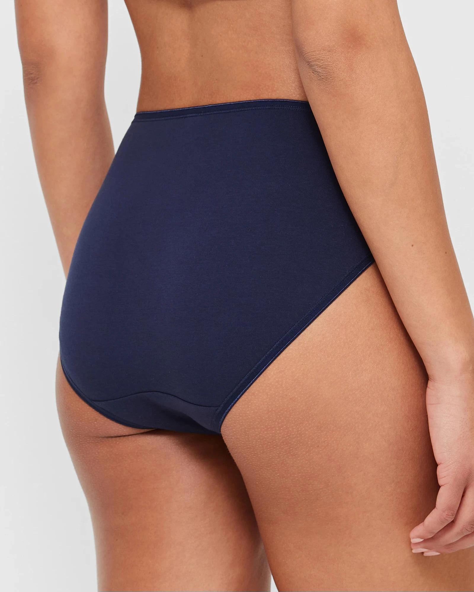 4 Target Woman 2 Pack Everyday Cotton High Cut Briefs with Aloe NAVY BLUE, 4 of 4