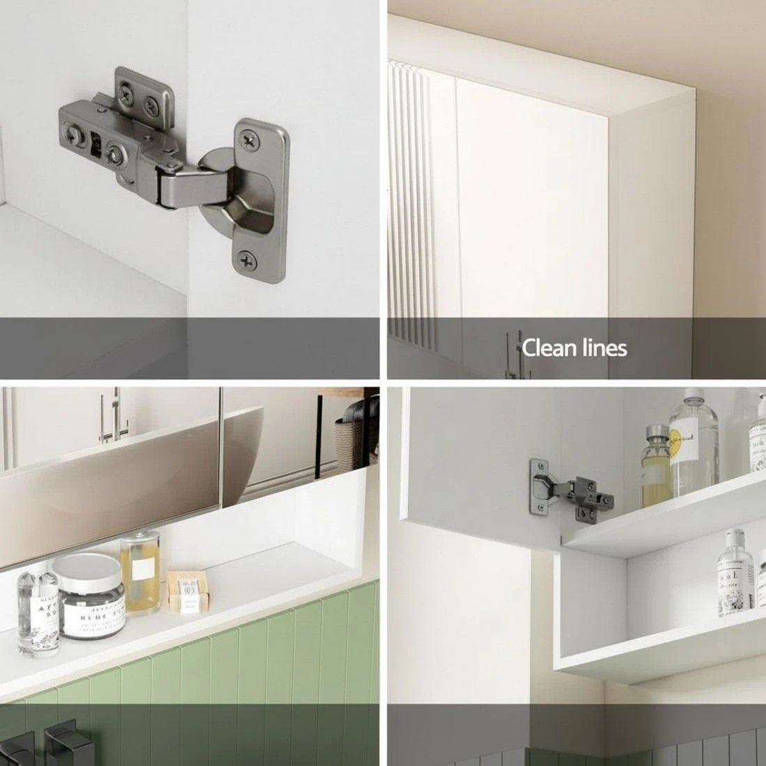 5 Cefito Bathroom Mirror Cabinet Medicine Adjustable Shelves Wall Hung 700x750mm - White, 5 of 5