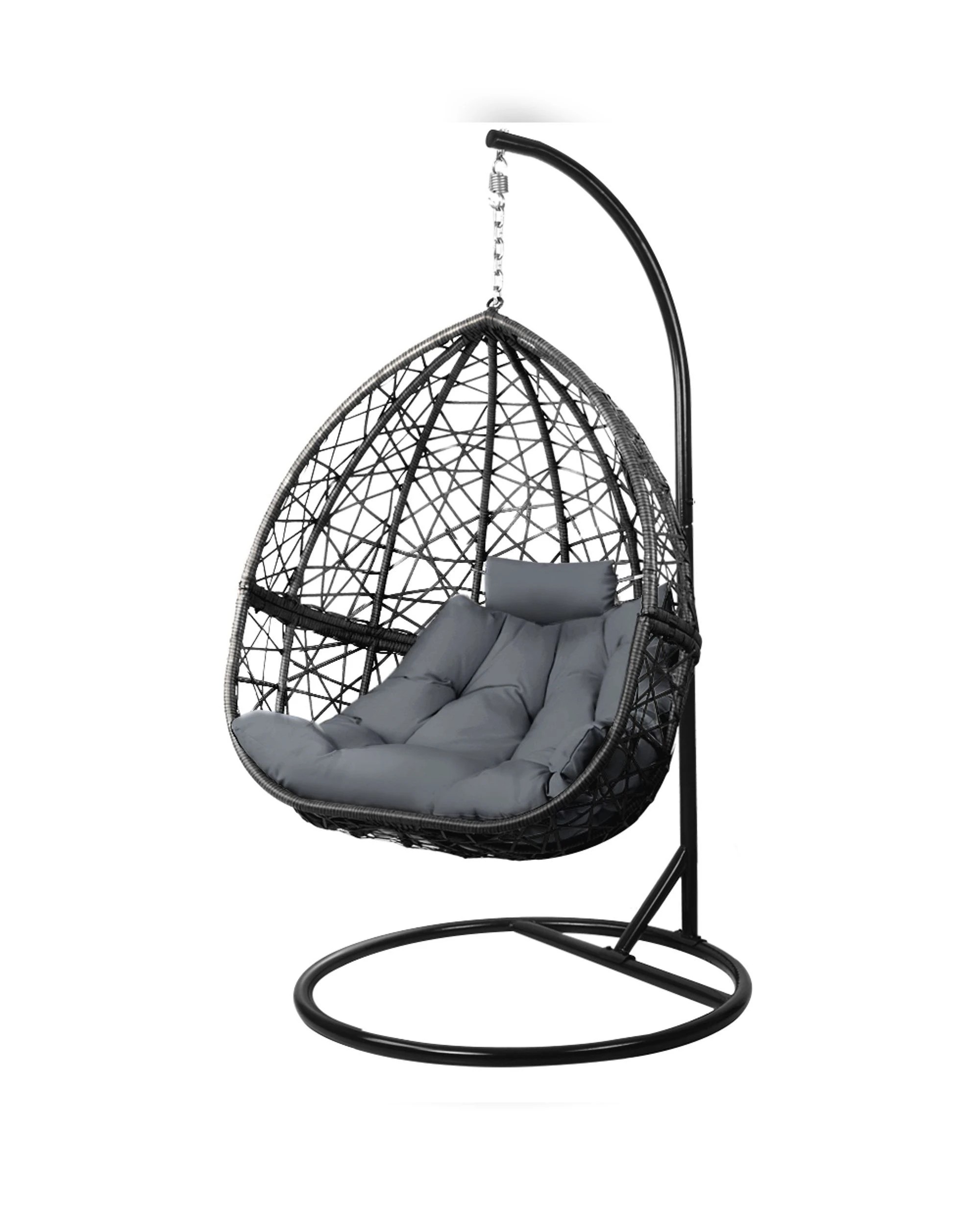 1 Gardeon Outdoor Egg Swing Chair Wicker Rattan Furniture Pod Stand Cushion
 - Black, 1 of 3